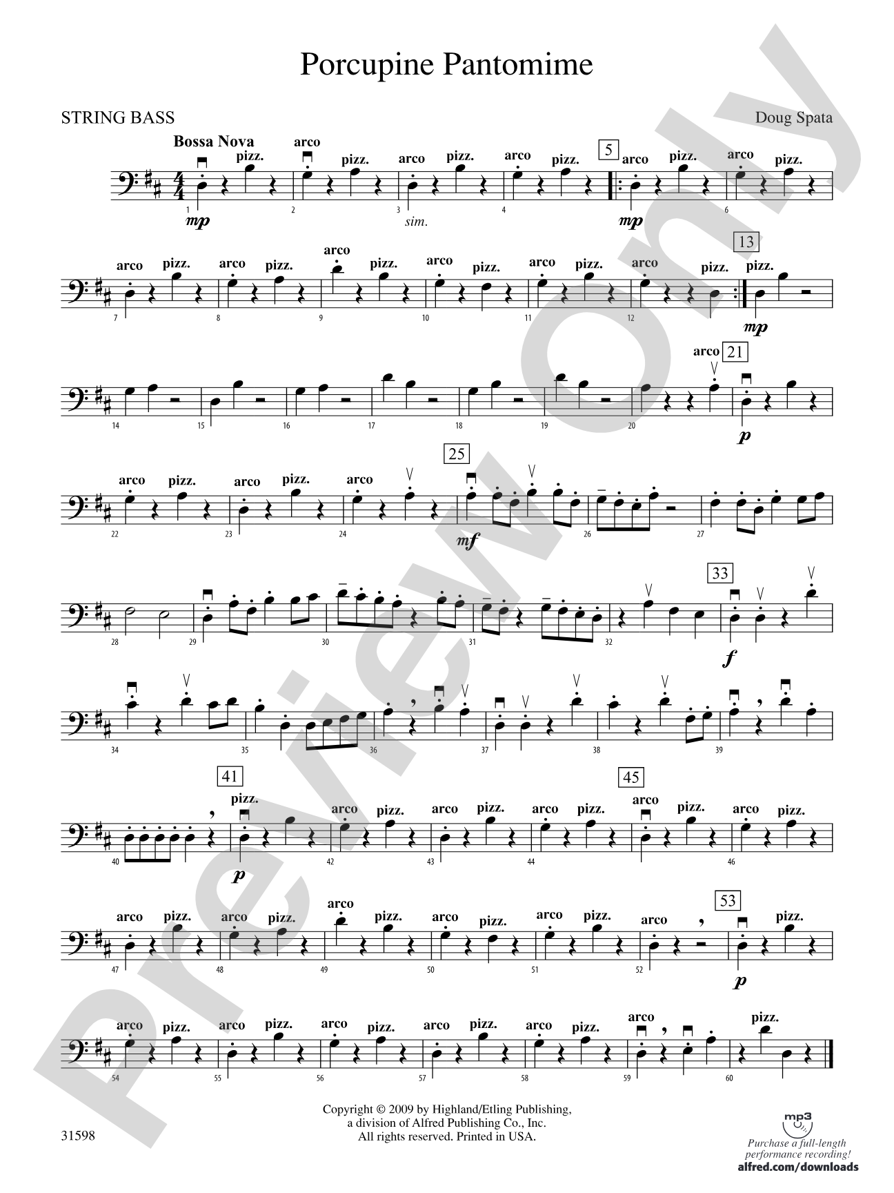 Porcupine Pantomime: String Bass