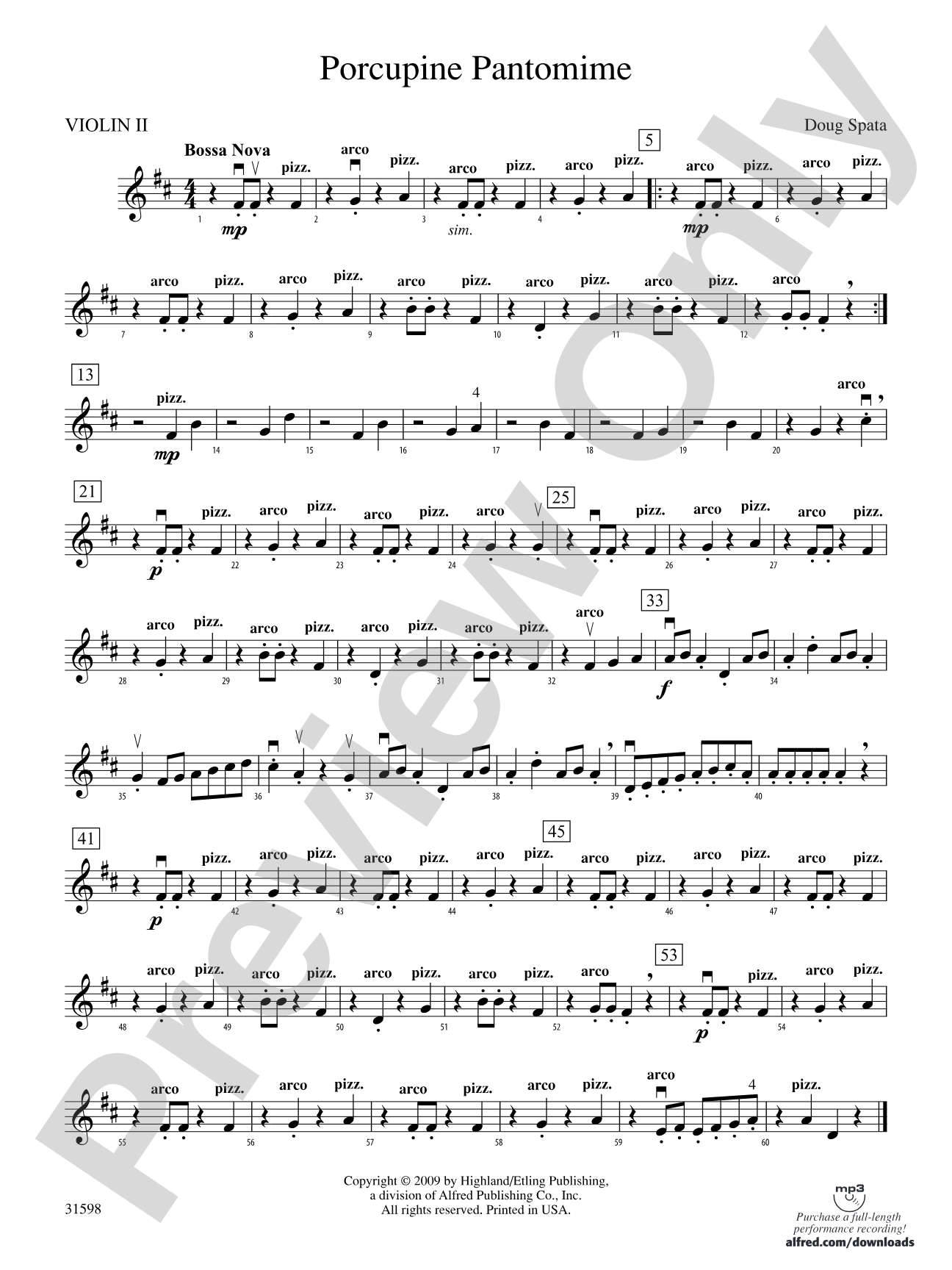 Porcupine Pantomime: 2nd Violin