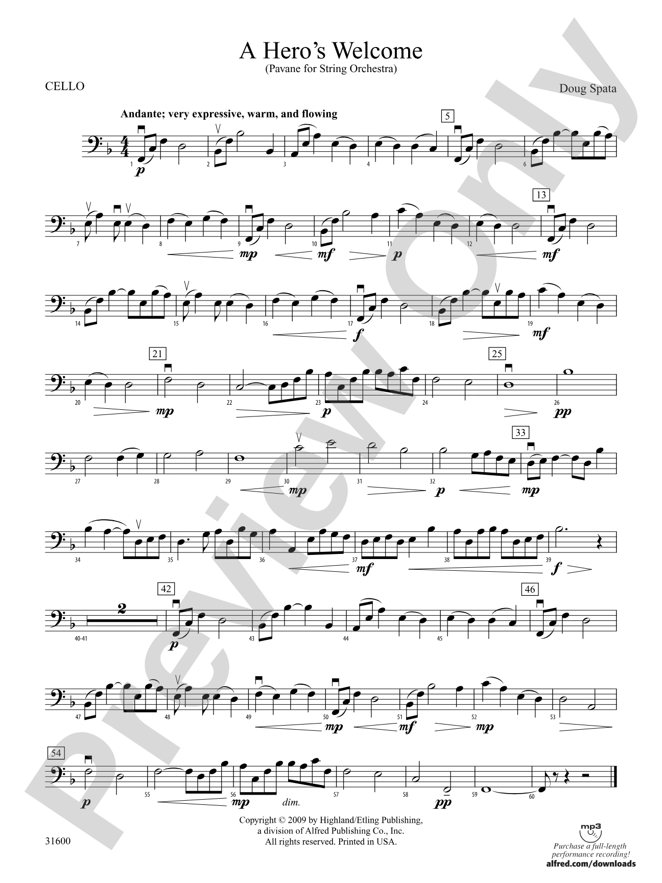 A Hero's Welcome: Cello