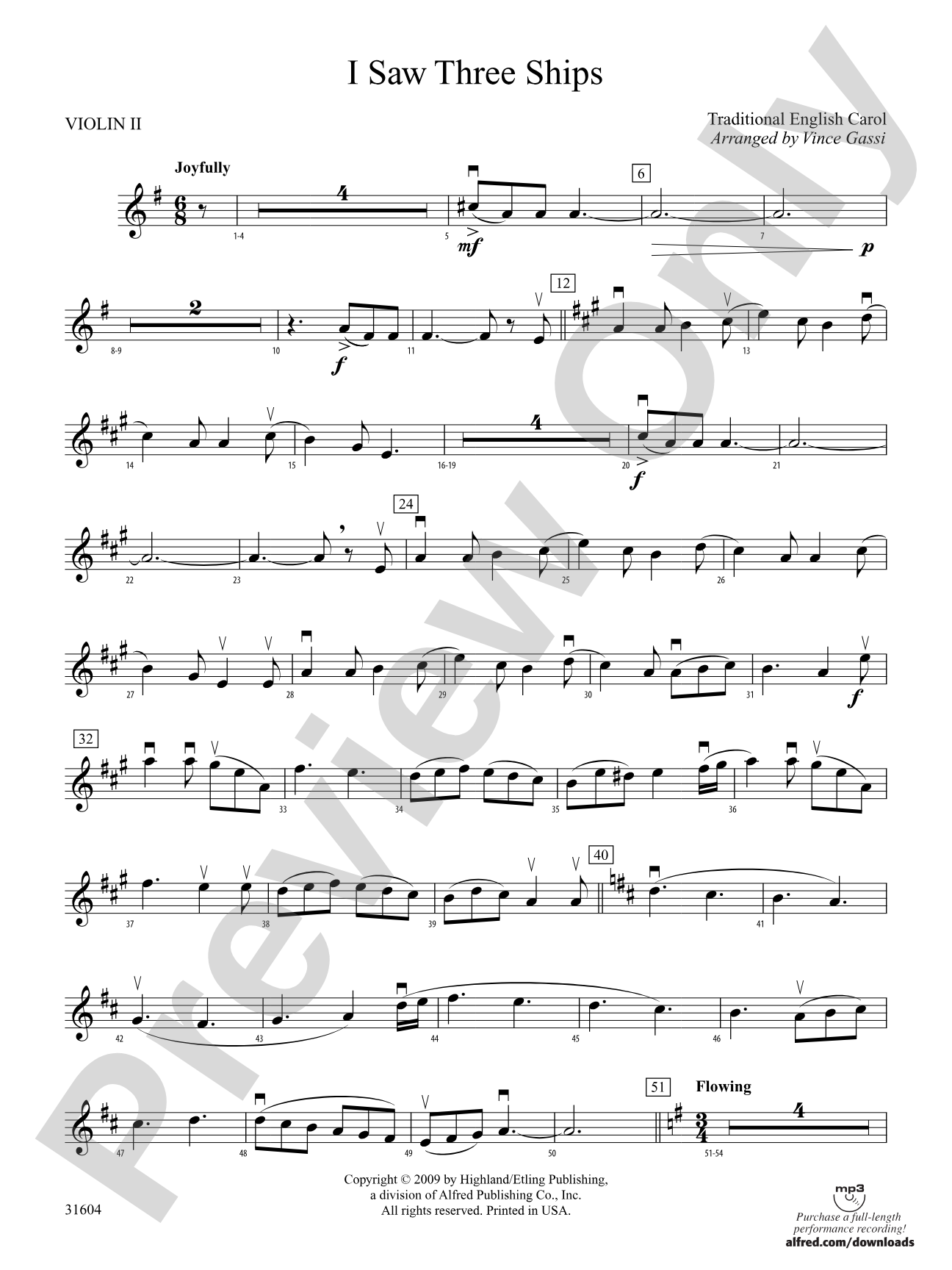 I Saw Three Ships: 2nd Violin
