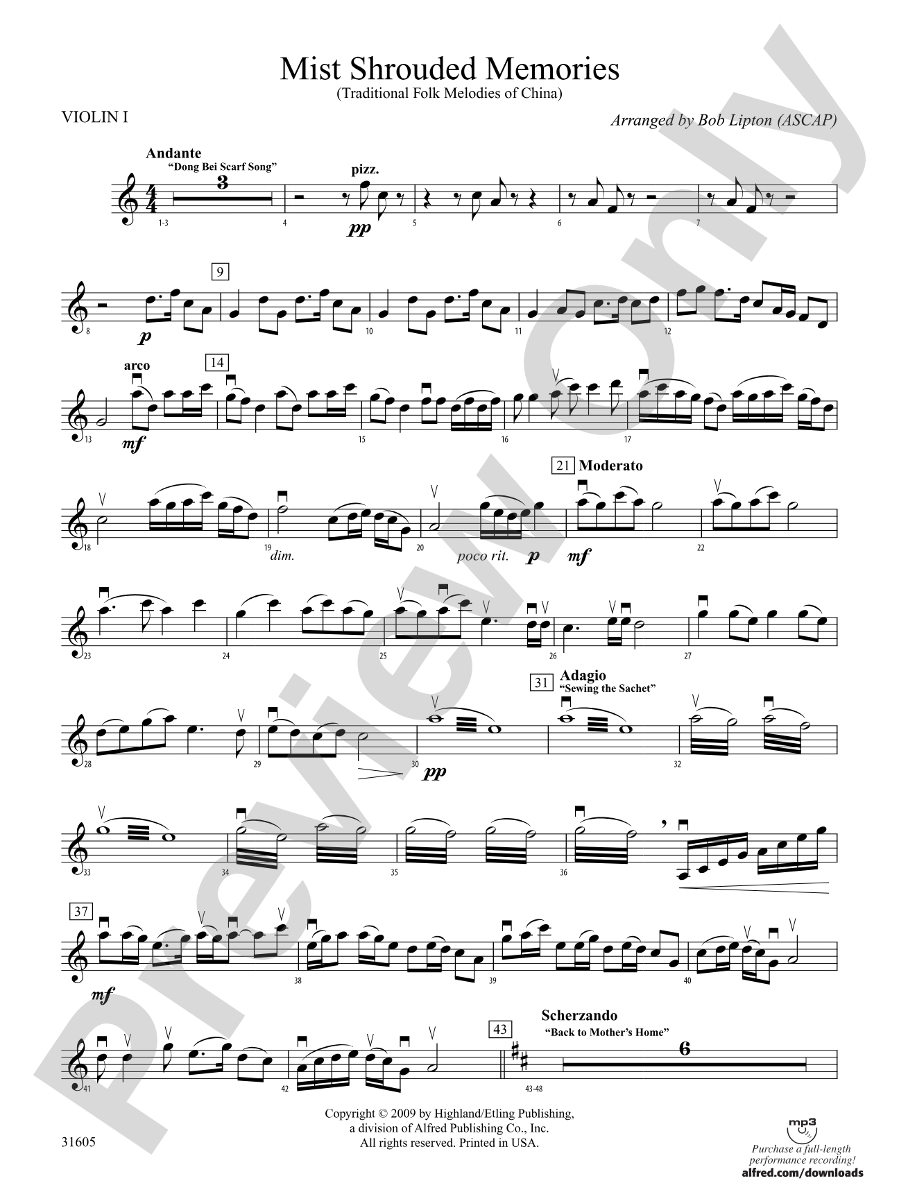 Mist Shrouded Memories: 1st Violin