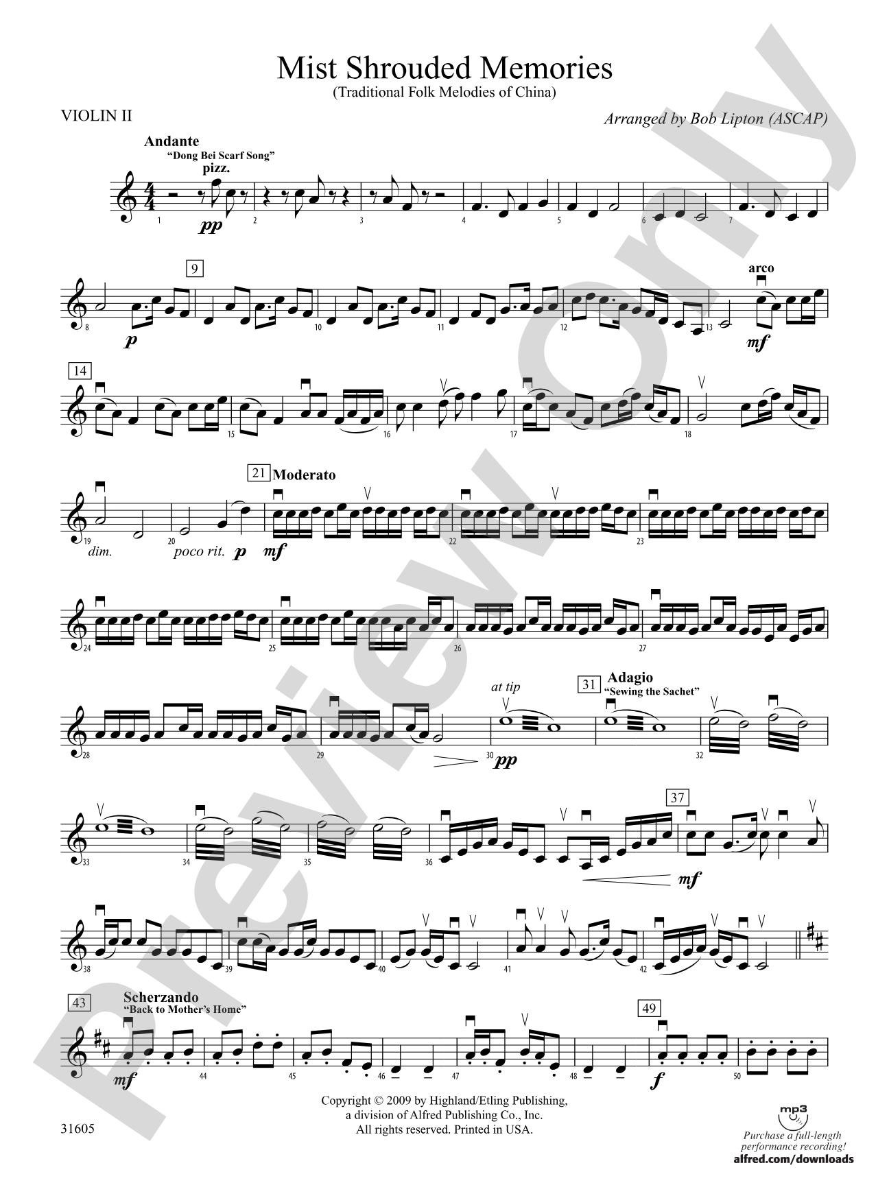 Mist Shrouded Memories: 2nd Violin