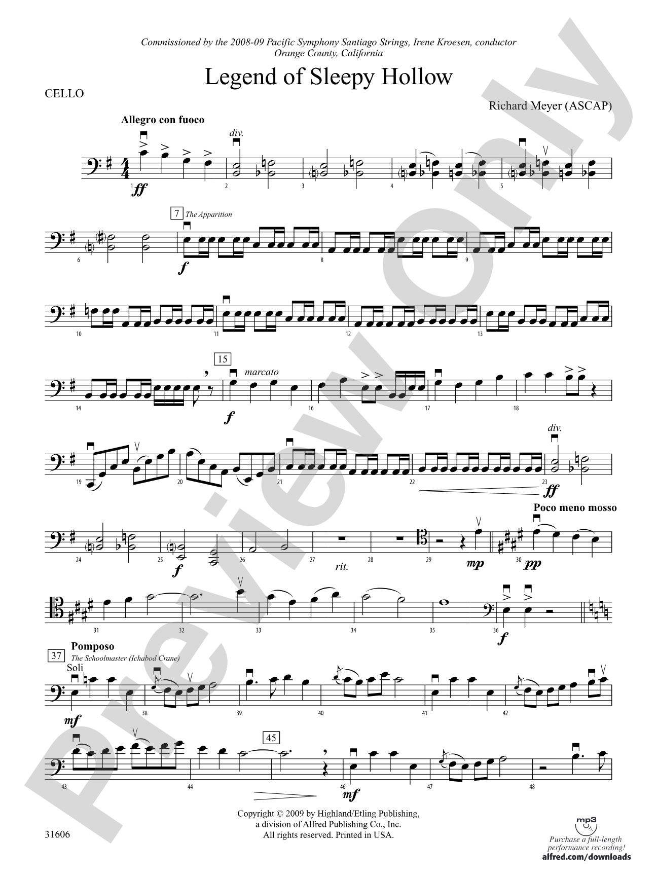 Legend of Sleepy Hollow: Cello