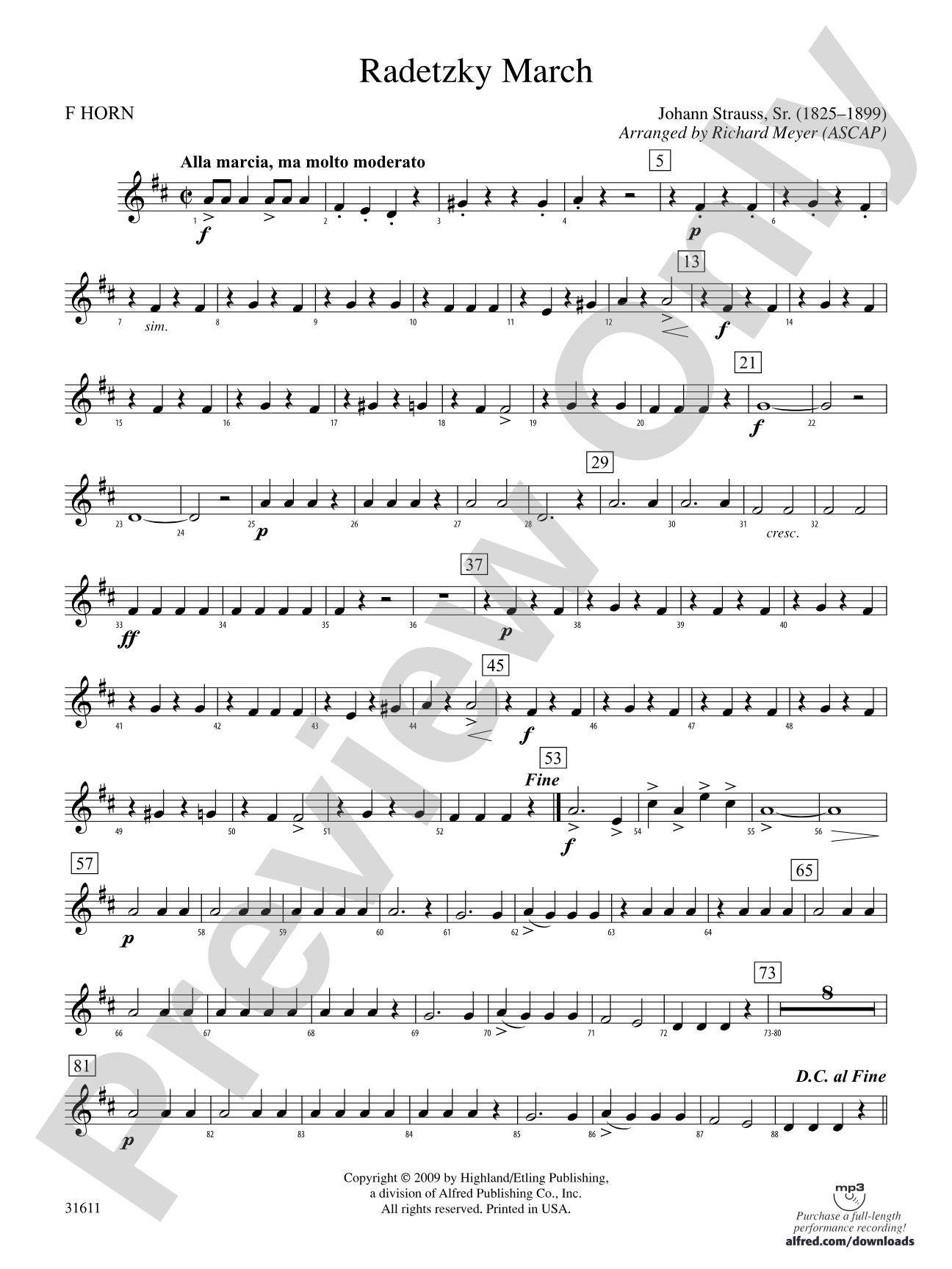 Radetzky March: 1st F Horn