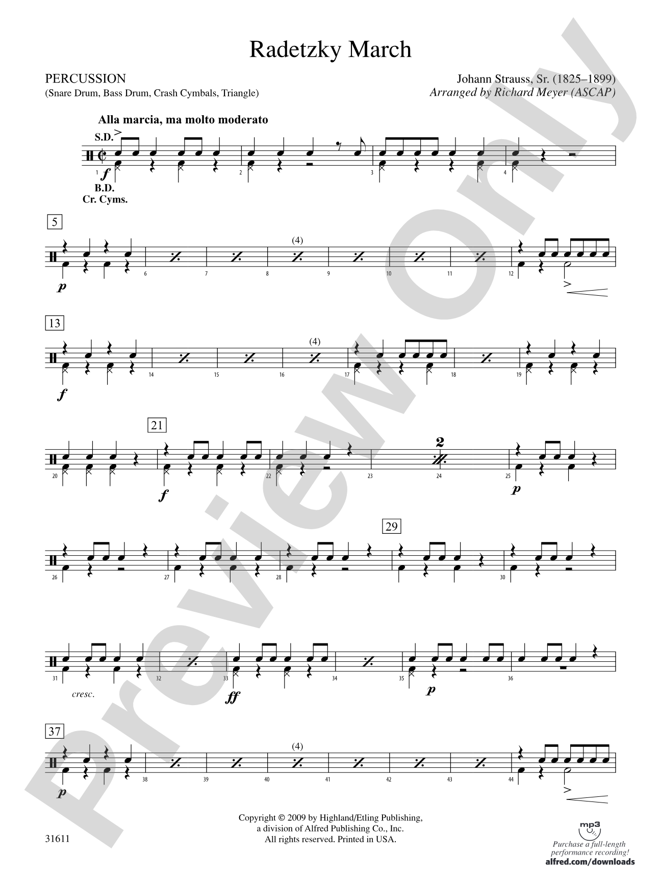 Radetzky March: 1st Percussion