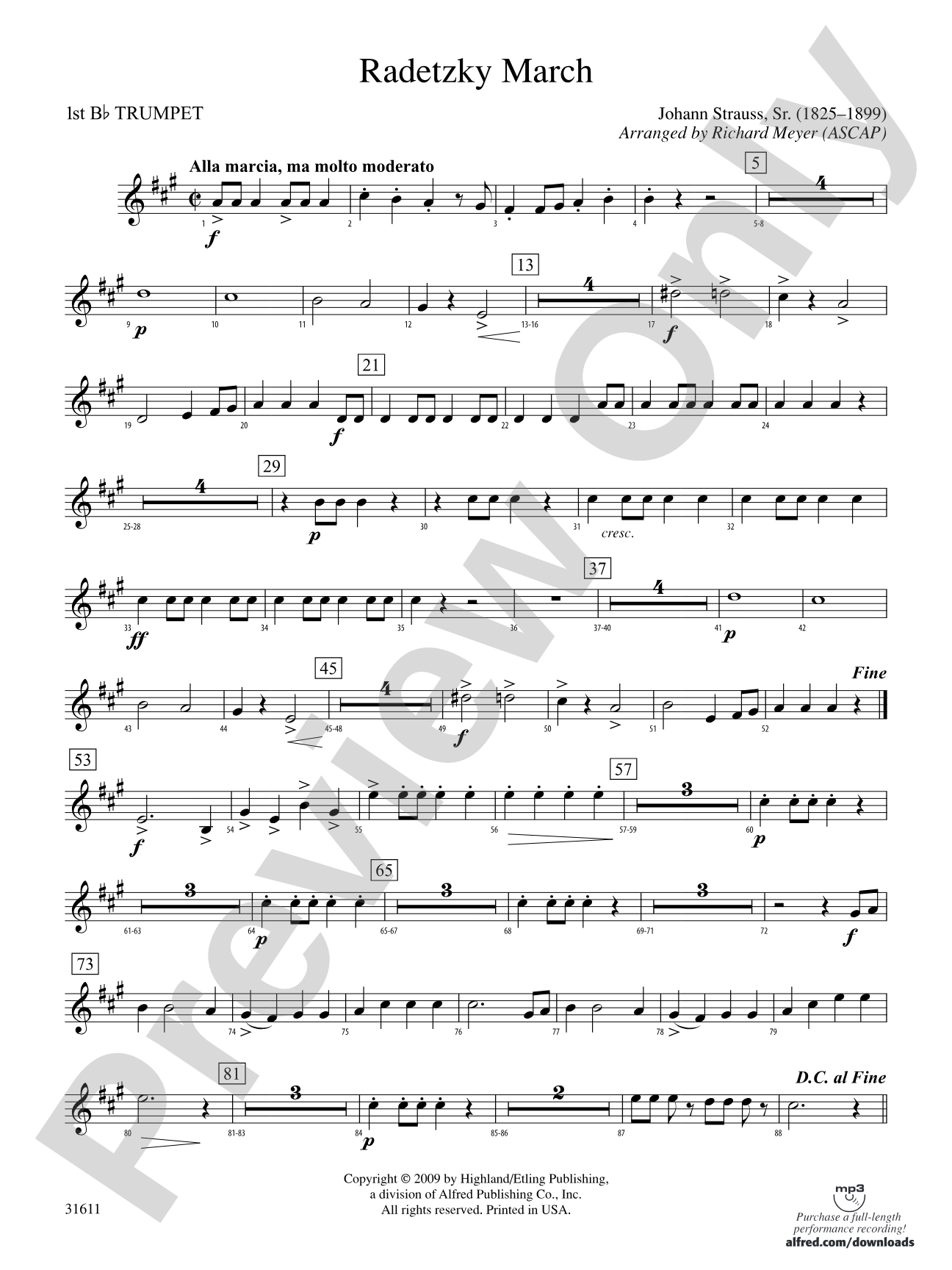 Radetzky March: 1st B-flat Trumpet