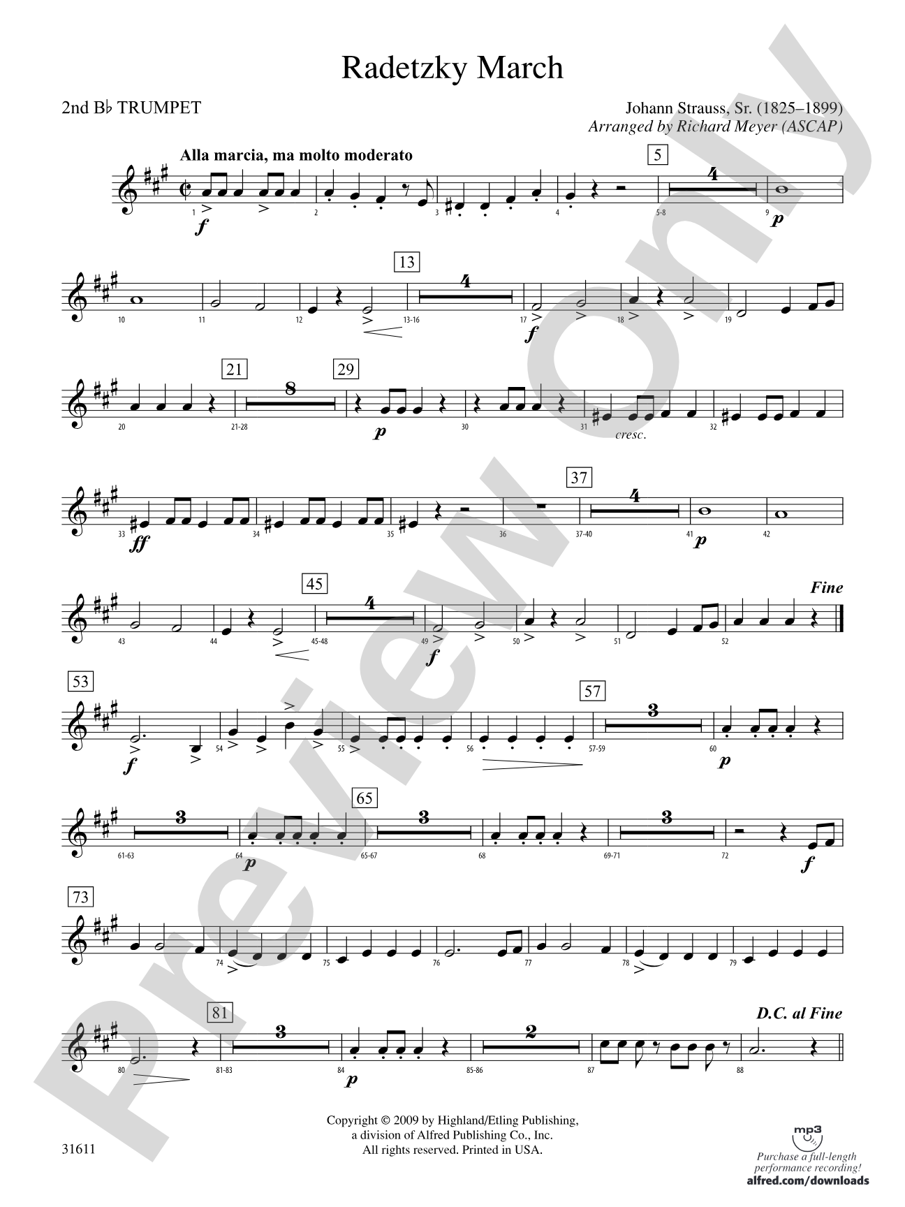 Radetzky March: 2nd B-flat Trumpet