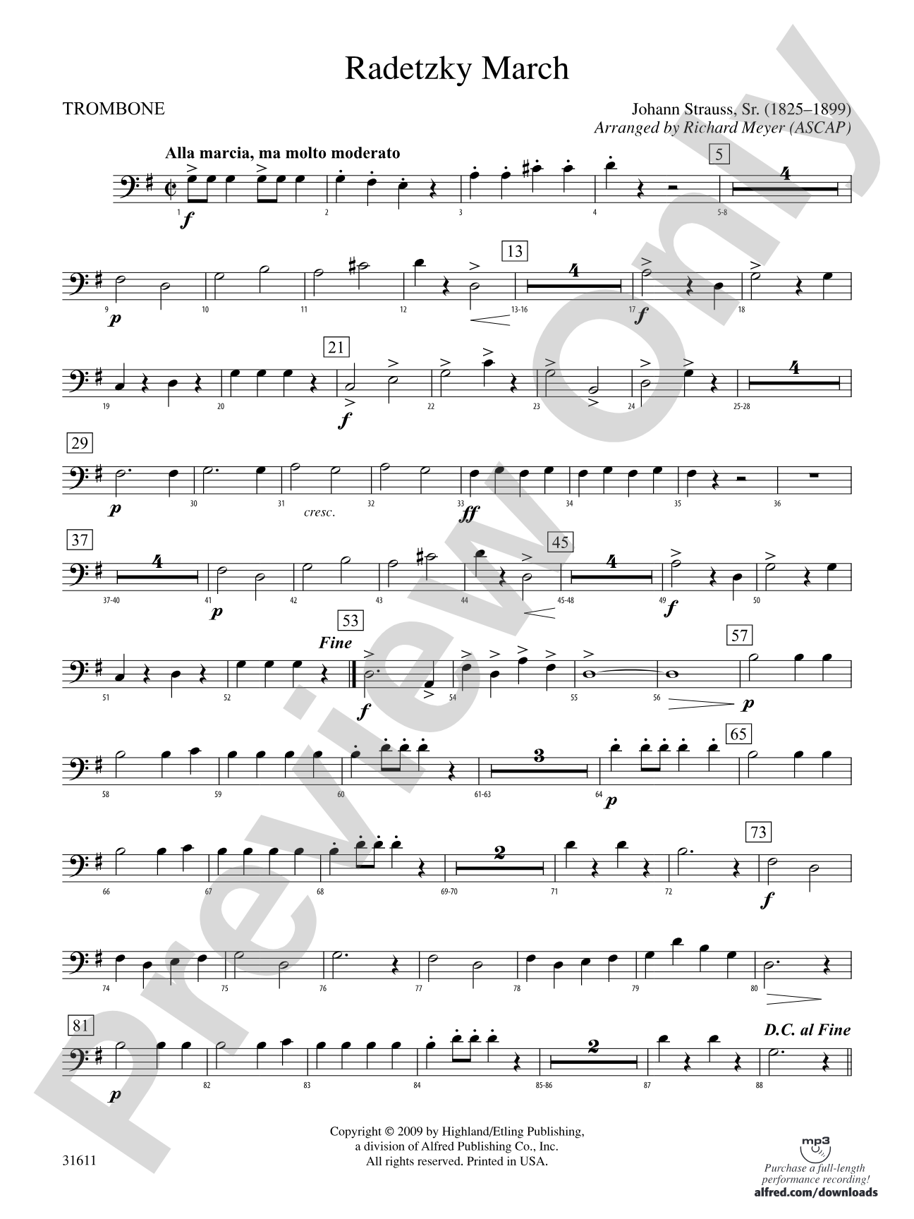 Radetzky March: 1st Trombone