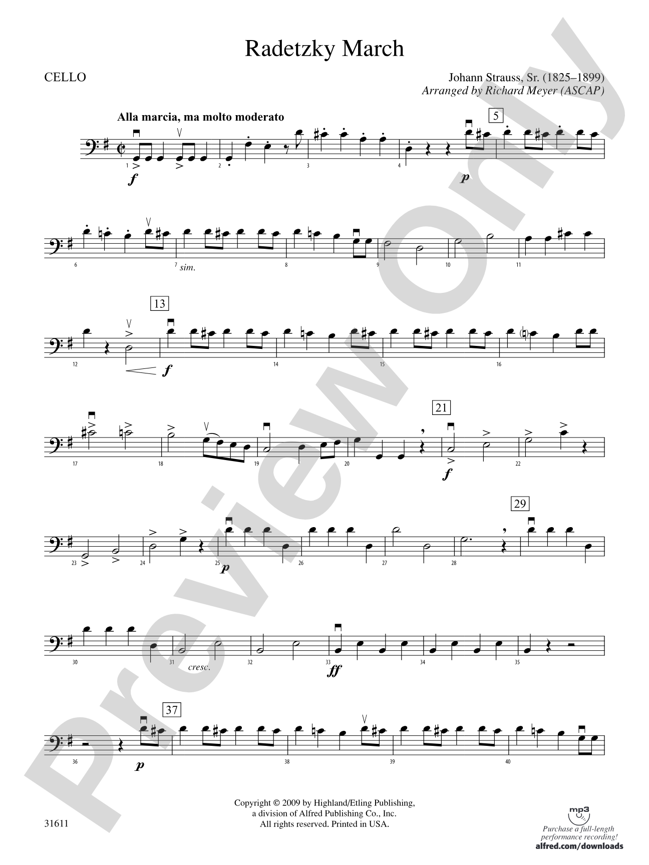 Radetzky March: Cello