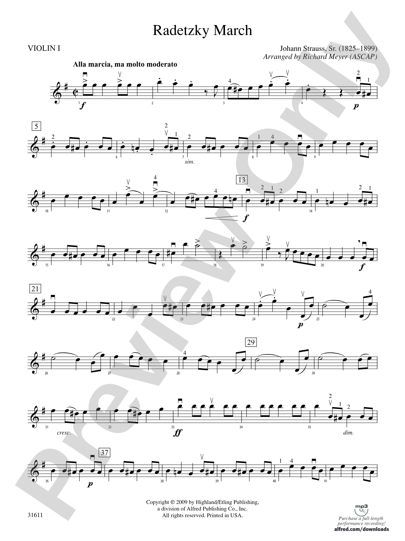 Radetzky March: 1st Violin
