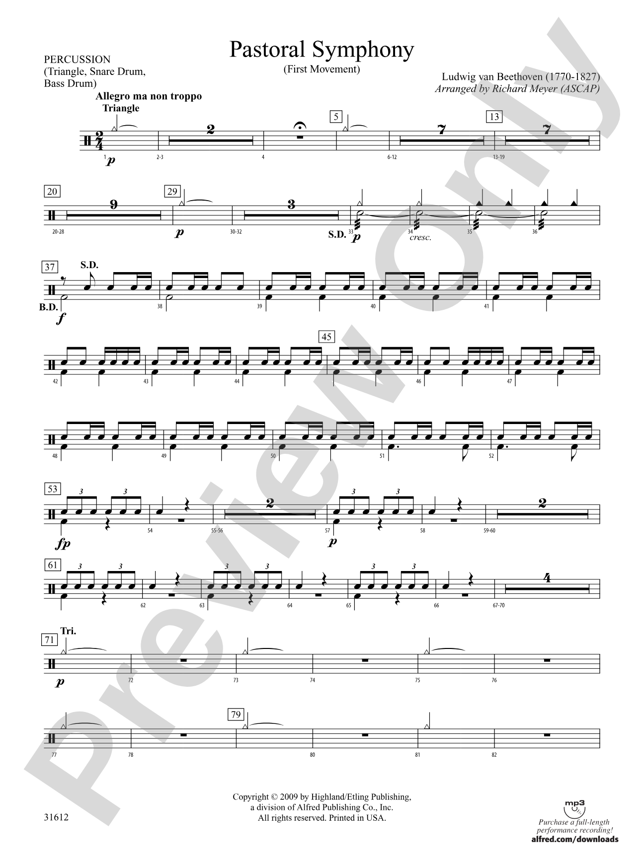 Pastoral Symphony (First Movement): 1st Percussion