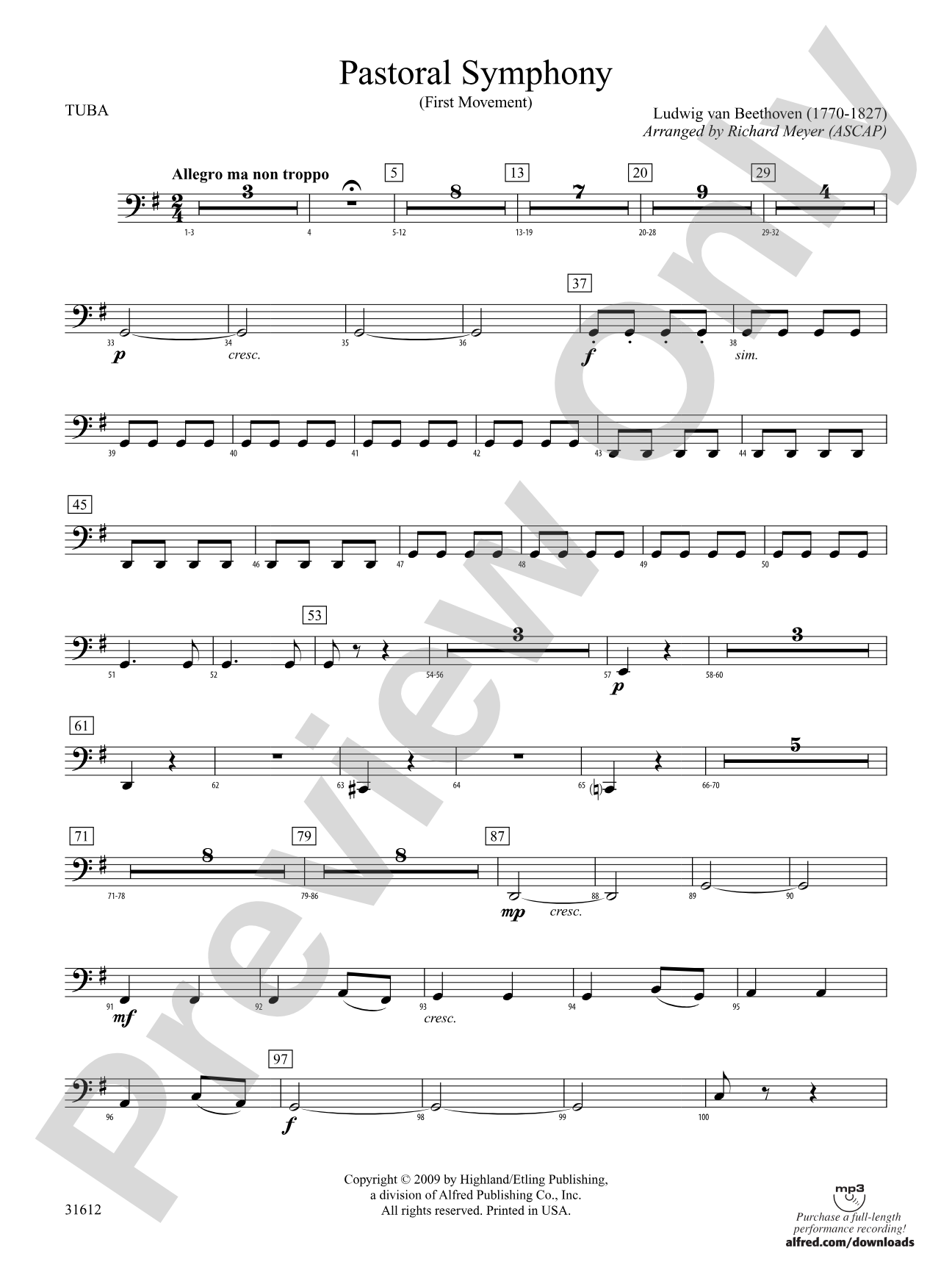 Pastoral Symphony (First Movement): Tuba