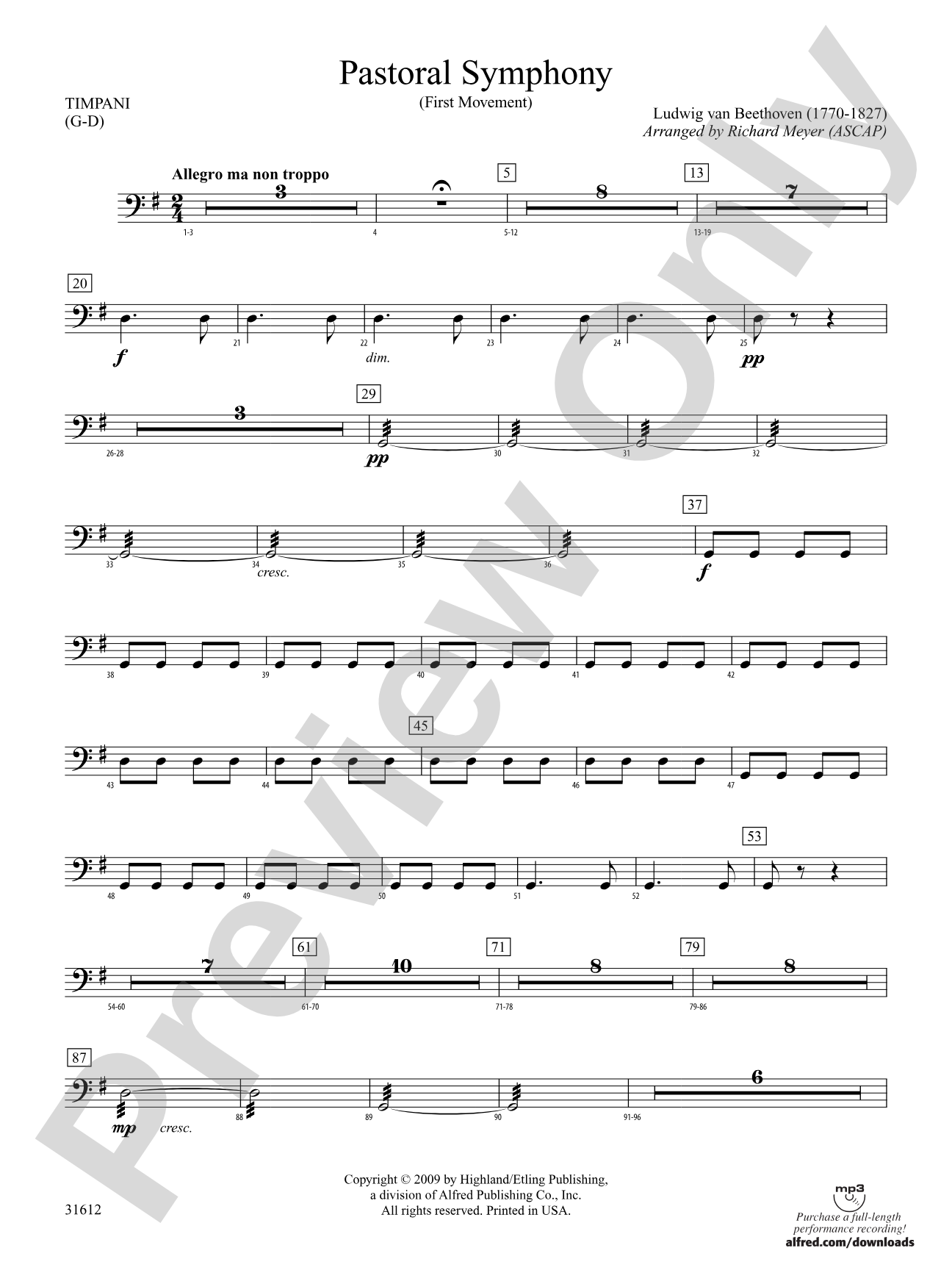 Pastoral Symphony (First Movement): Timpani