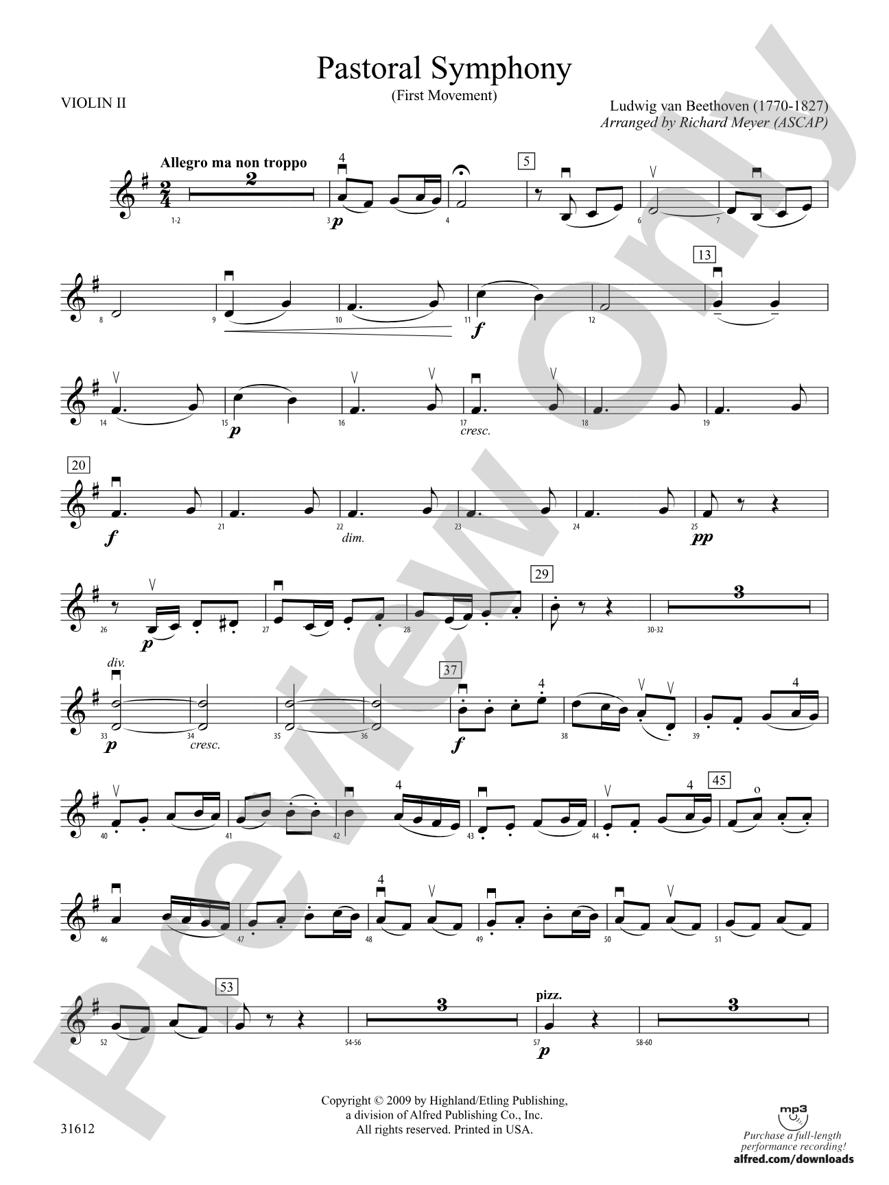 Pastoral Symphony (First Movement): 2nd Violin