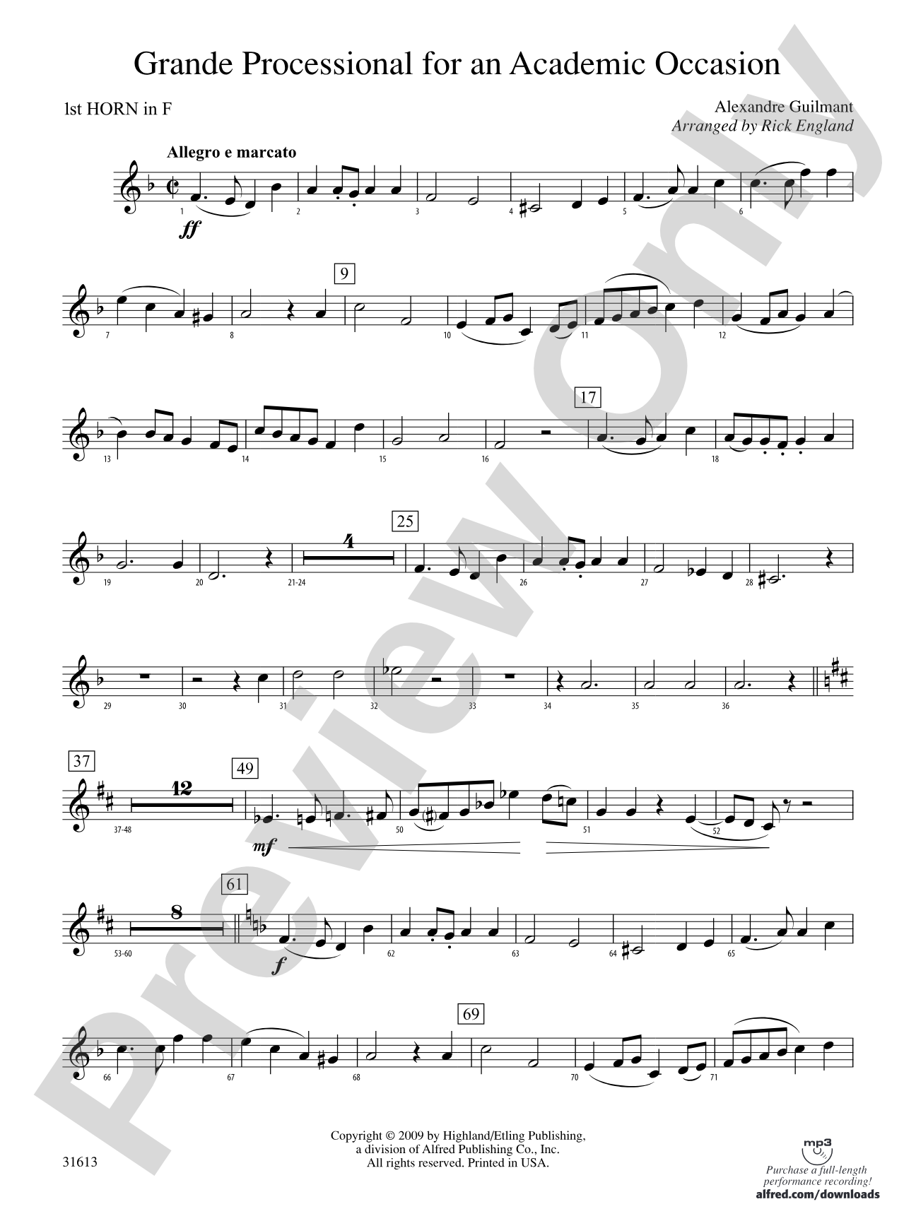 Grande Processional for an Academic Occasion: 1st F Horn