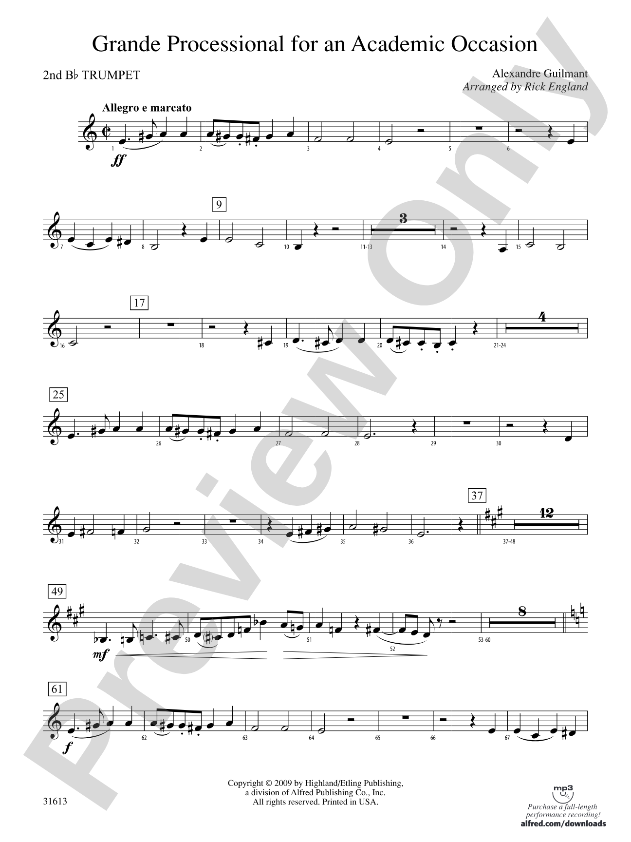 Grande Processional for an Academic Occasion: 2nd B-flat Trumpet