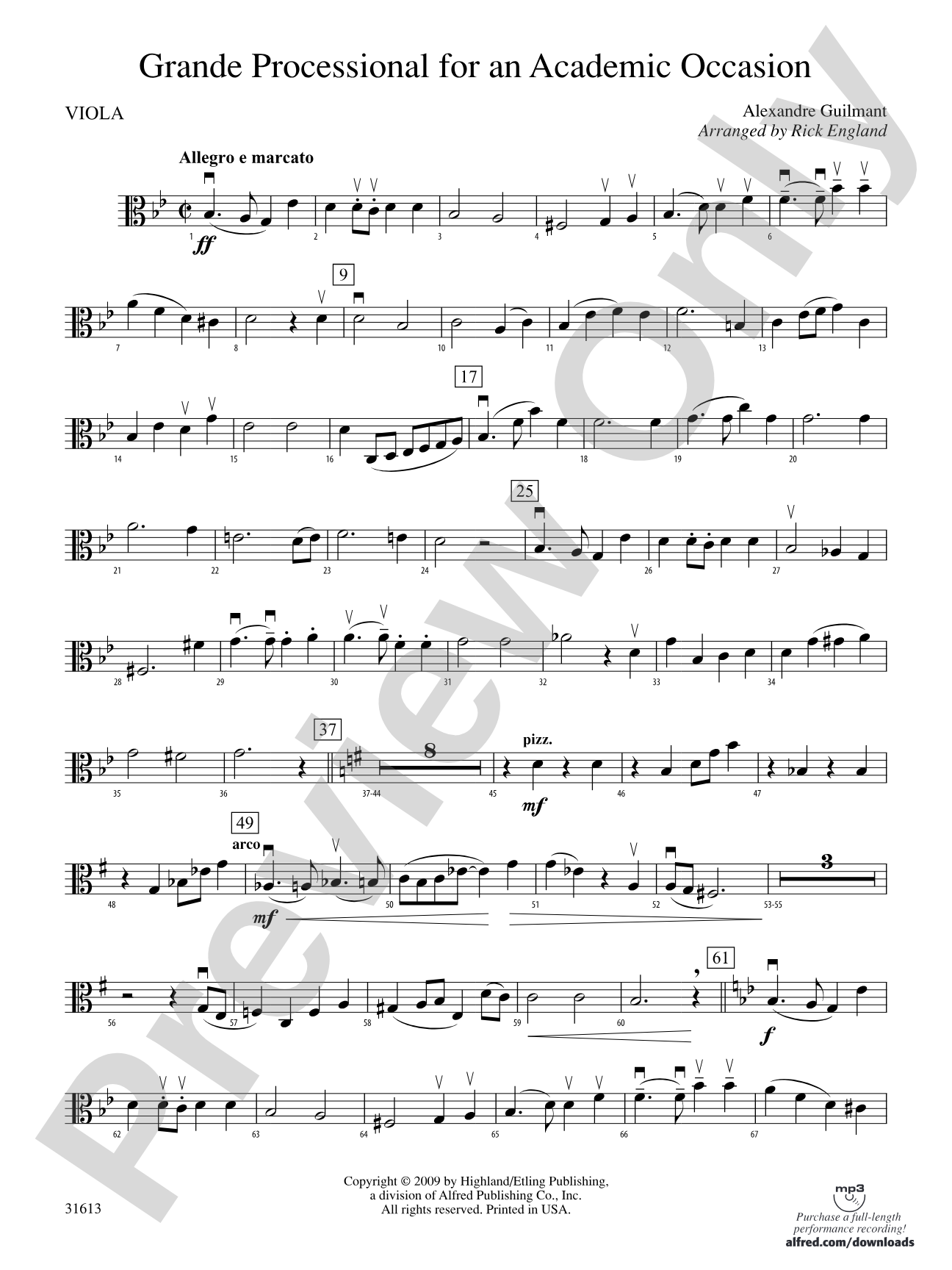 Grande Processional for an Academic Occasion: Viola