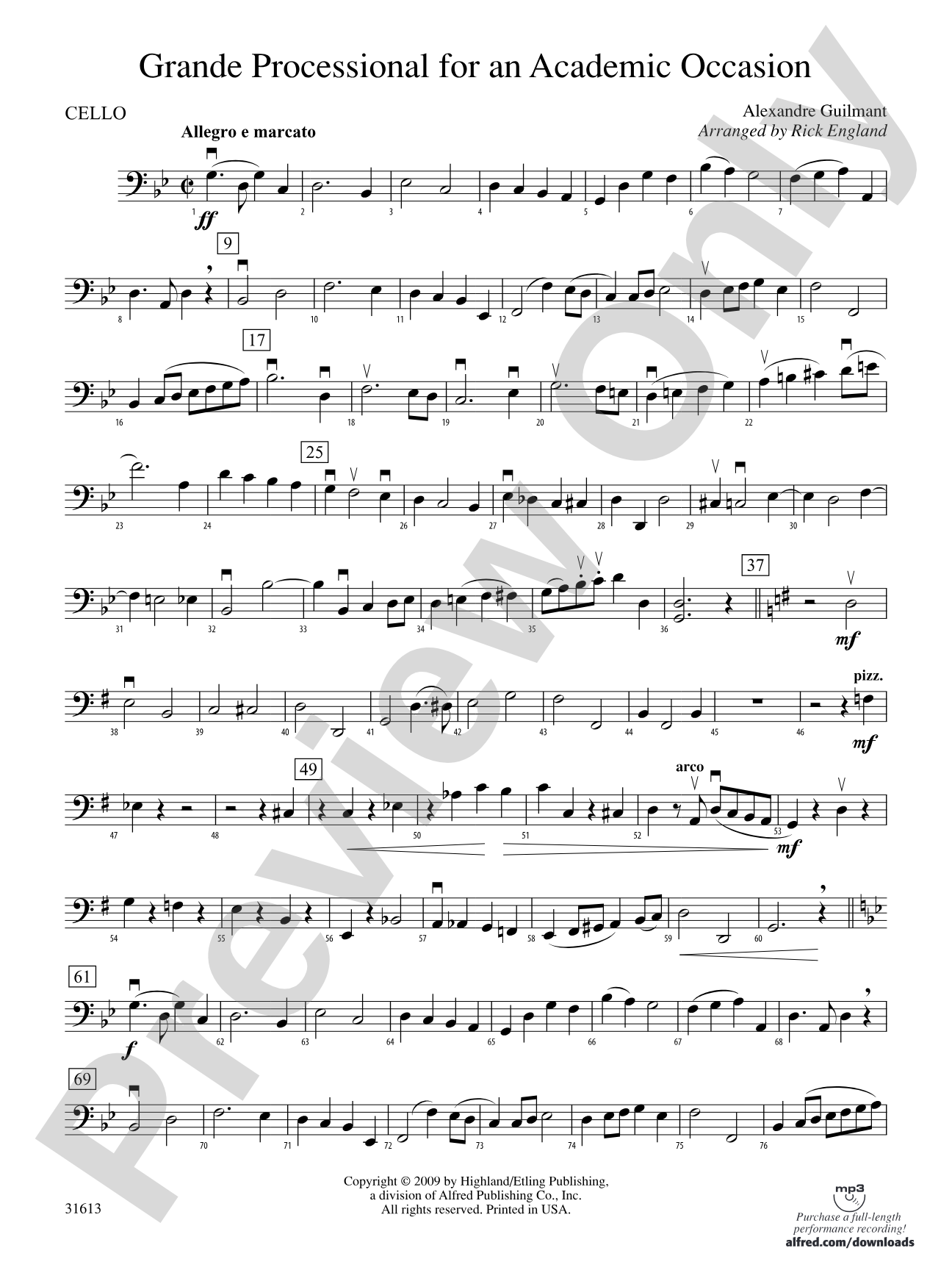 Grande Processional for an Academic Occasion: Cello