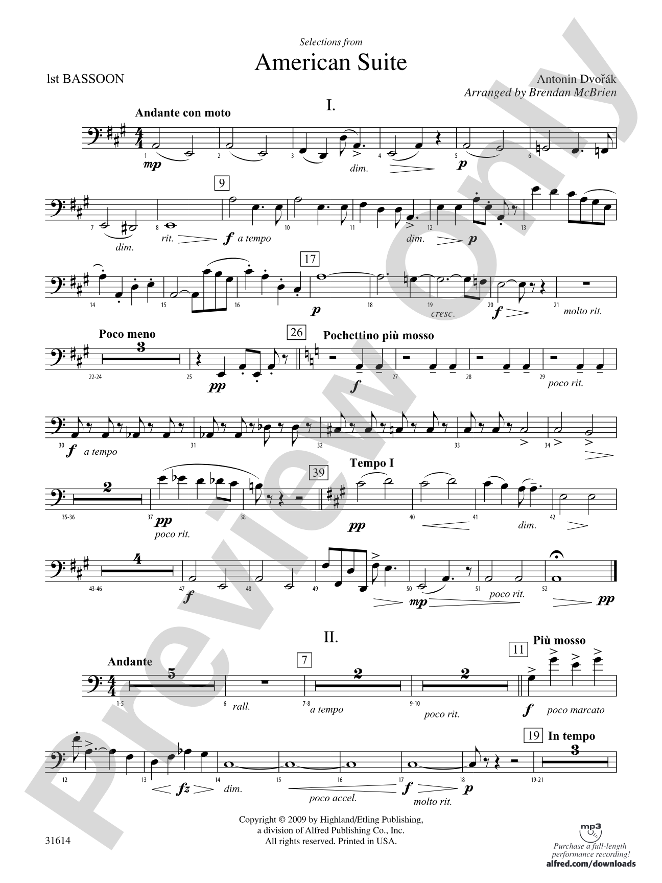 Selections from American Suite: Bassoon