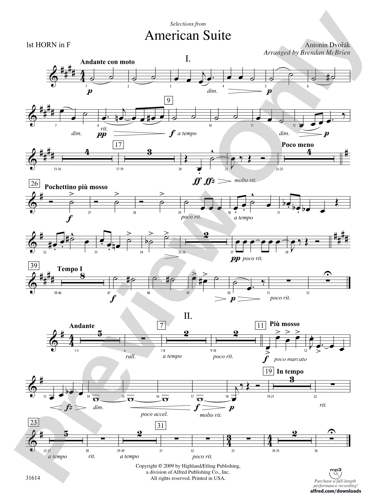 Selections from American Suite: 1st F Horn