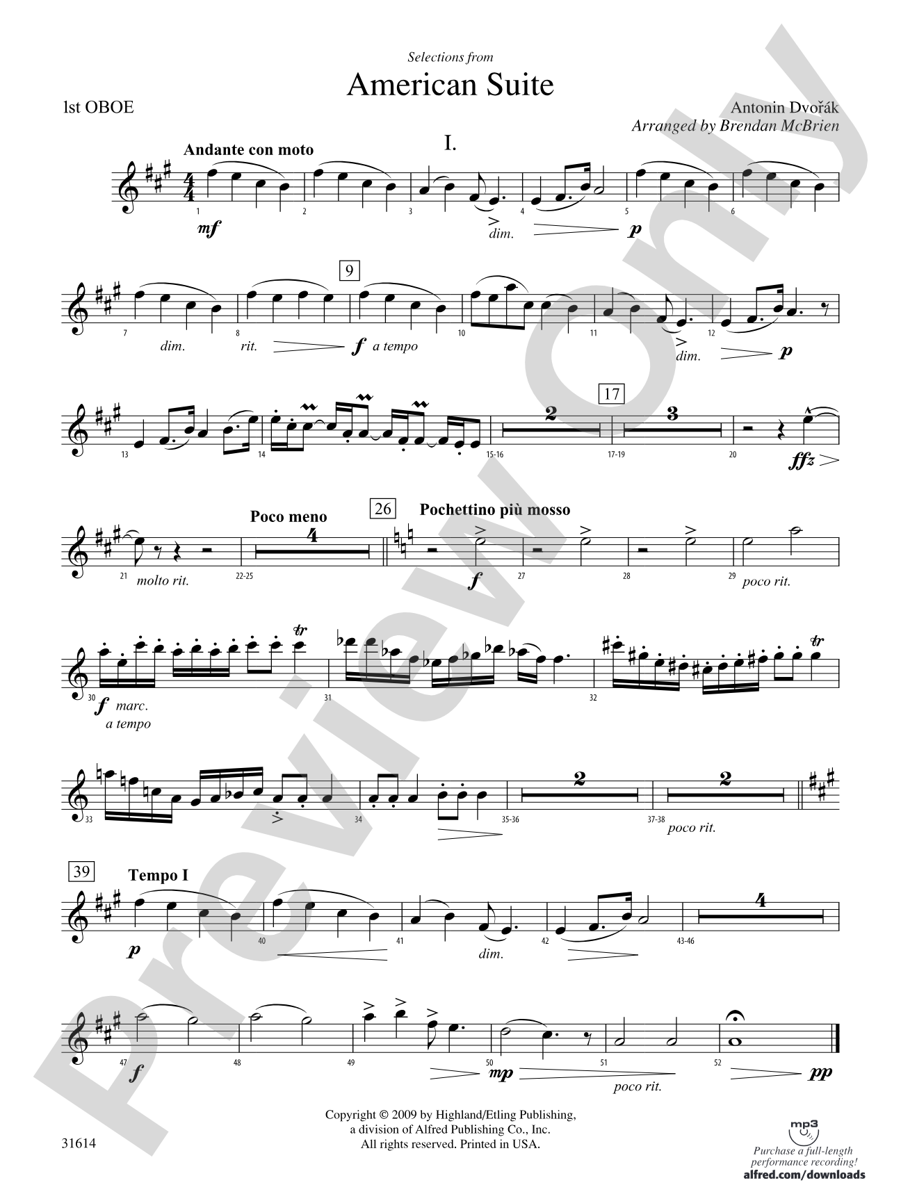 Selections from American Suite: Oboe