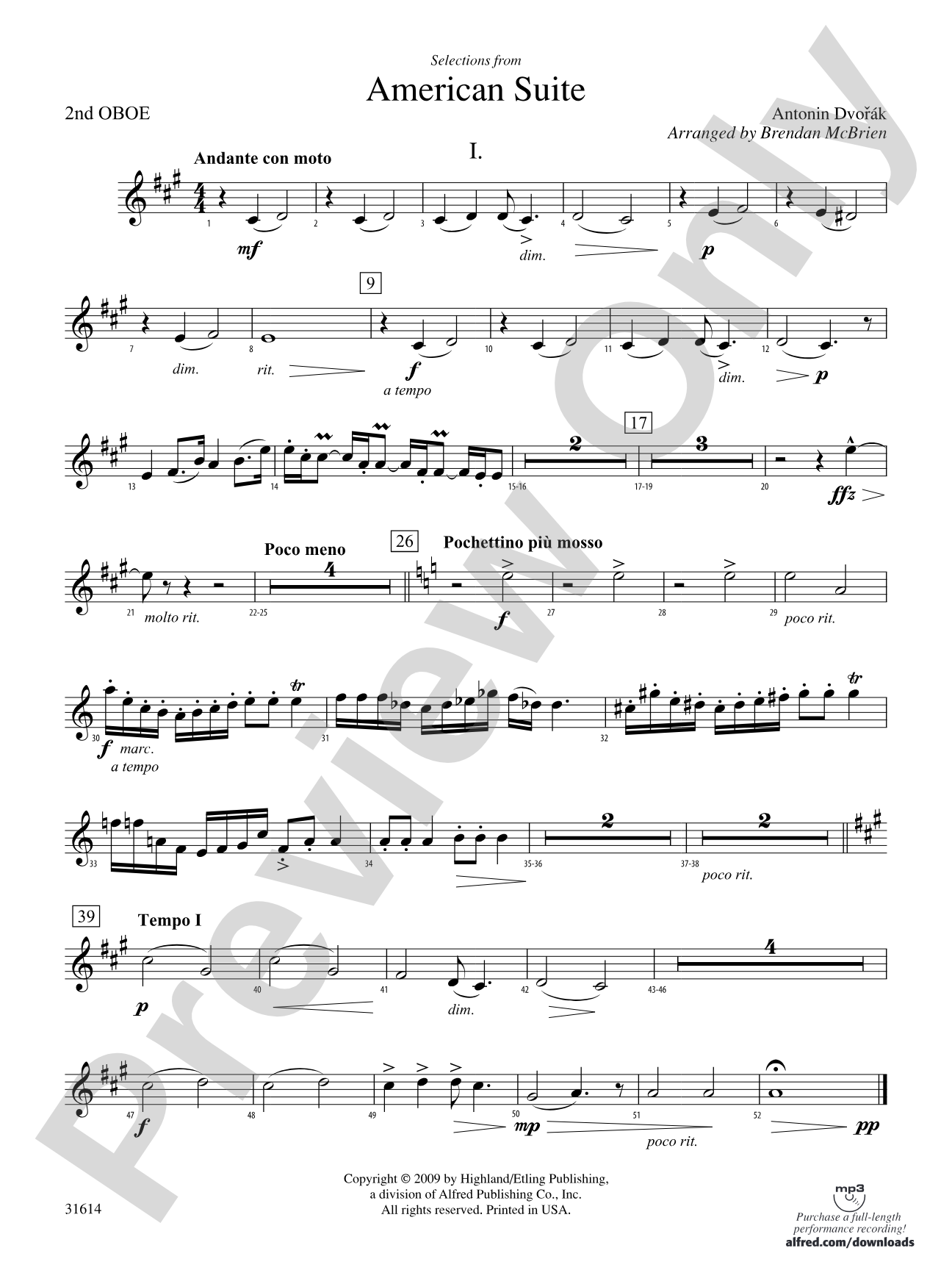 Selections from American Suite: 2nd Oboe
