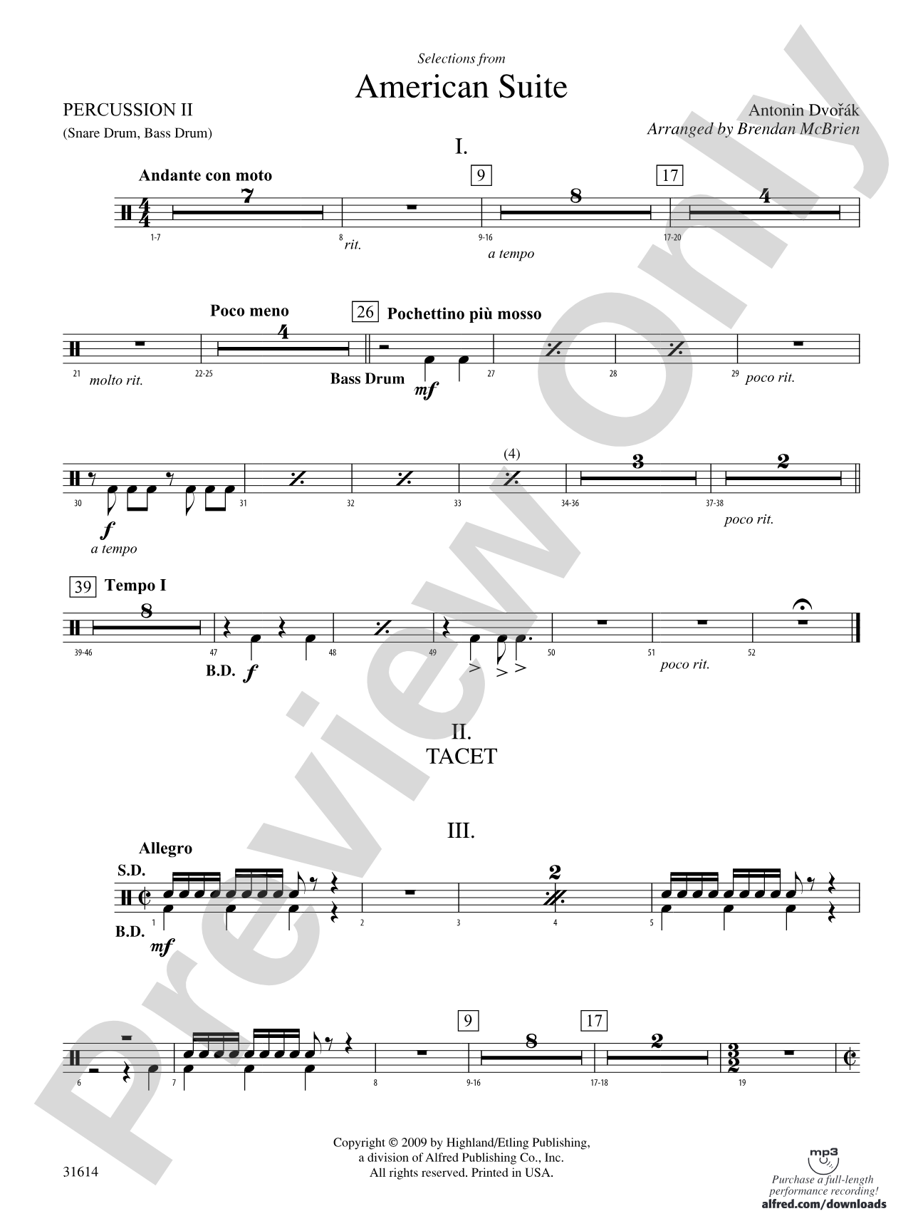 Selections from American Suite: 2nd Percussion