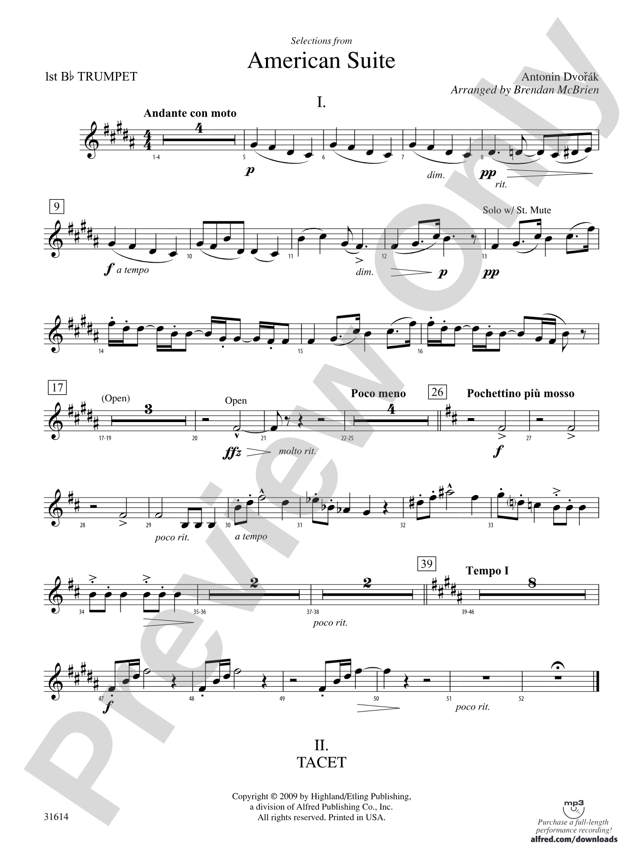 Selections from American Suite: 1st B-flat Trumpet