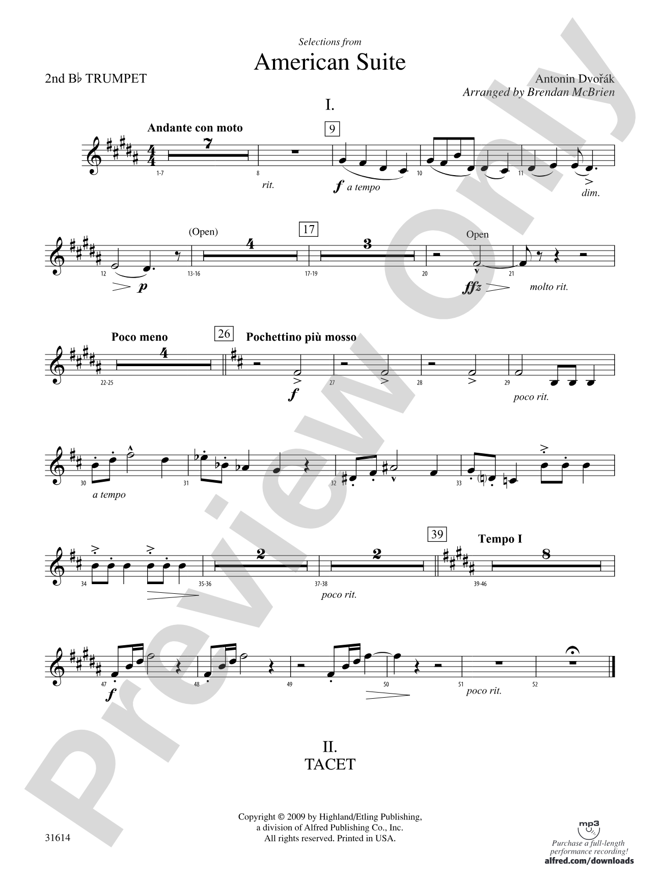 Selections from American Suite: 2nd B-flat Trumpet