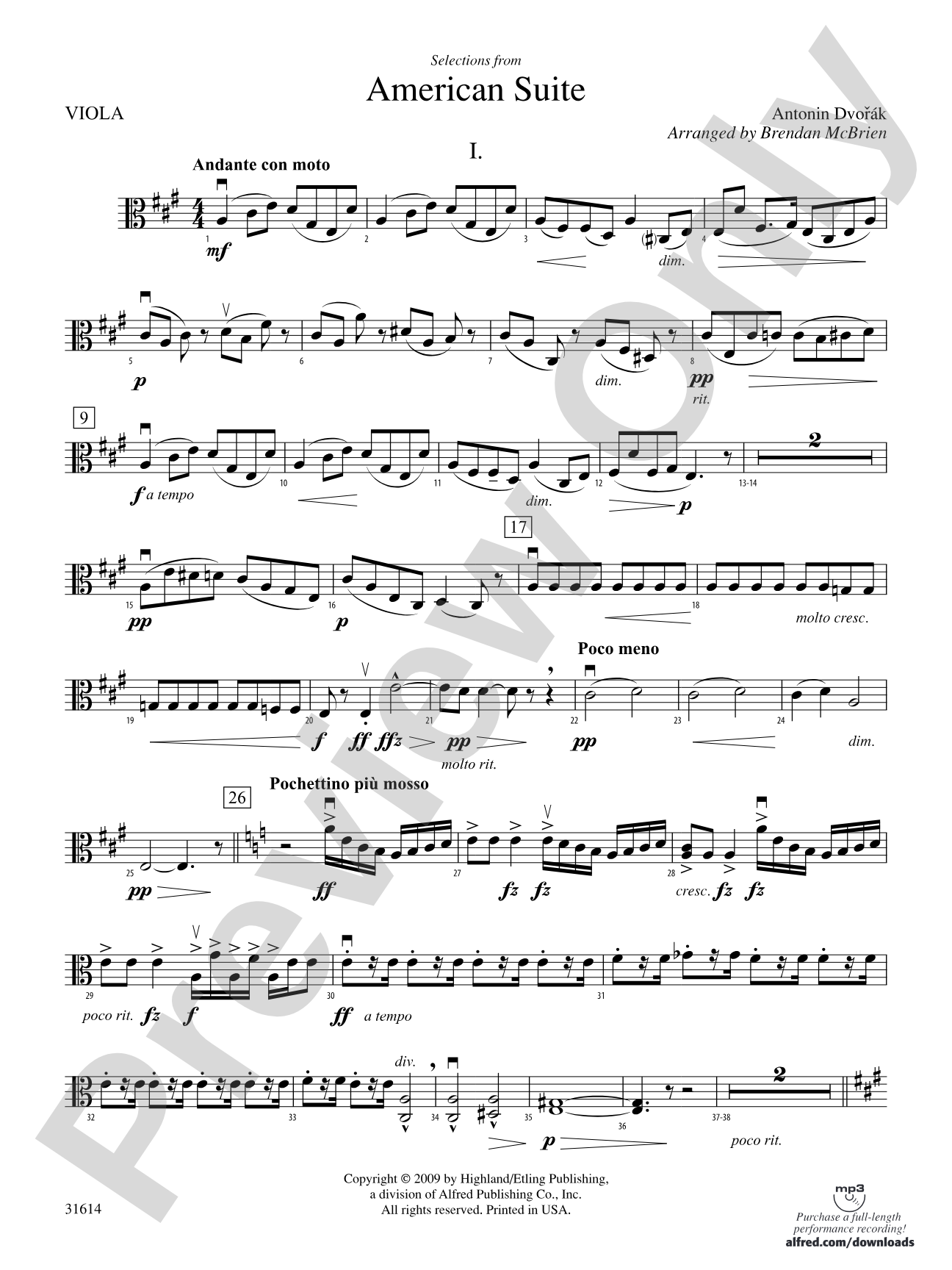 Selections from American Suite: Viola