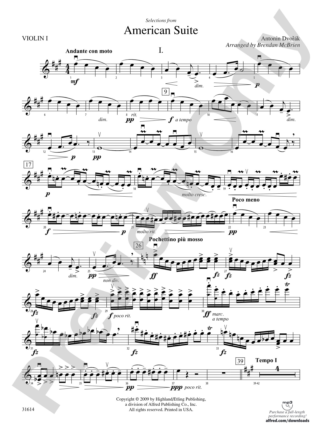 Selections from American Suite: 1st Violin