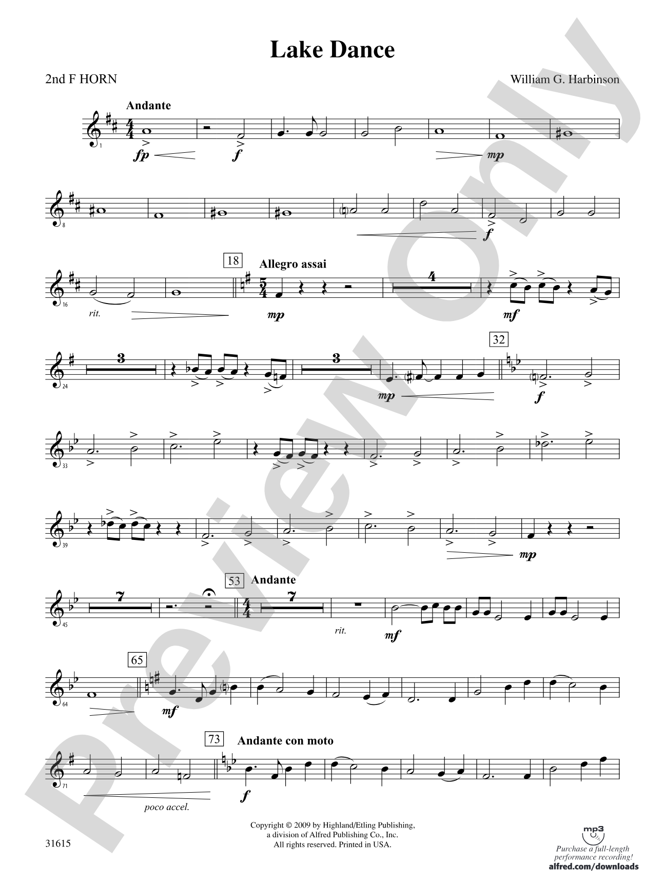 Lake Dance: 2nd F Horn