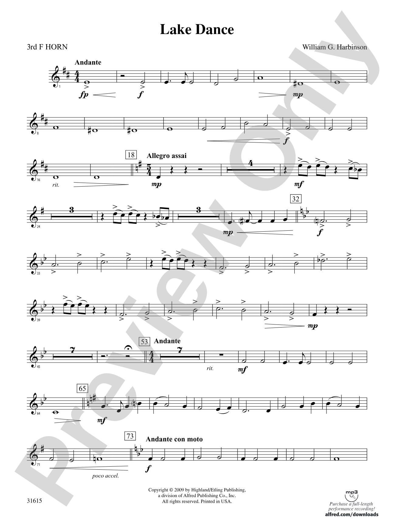 Lake Dance: 3rd F Horn