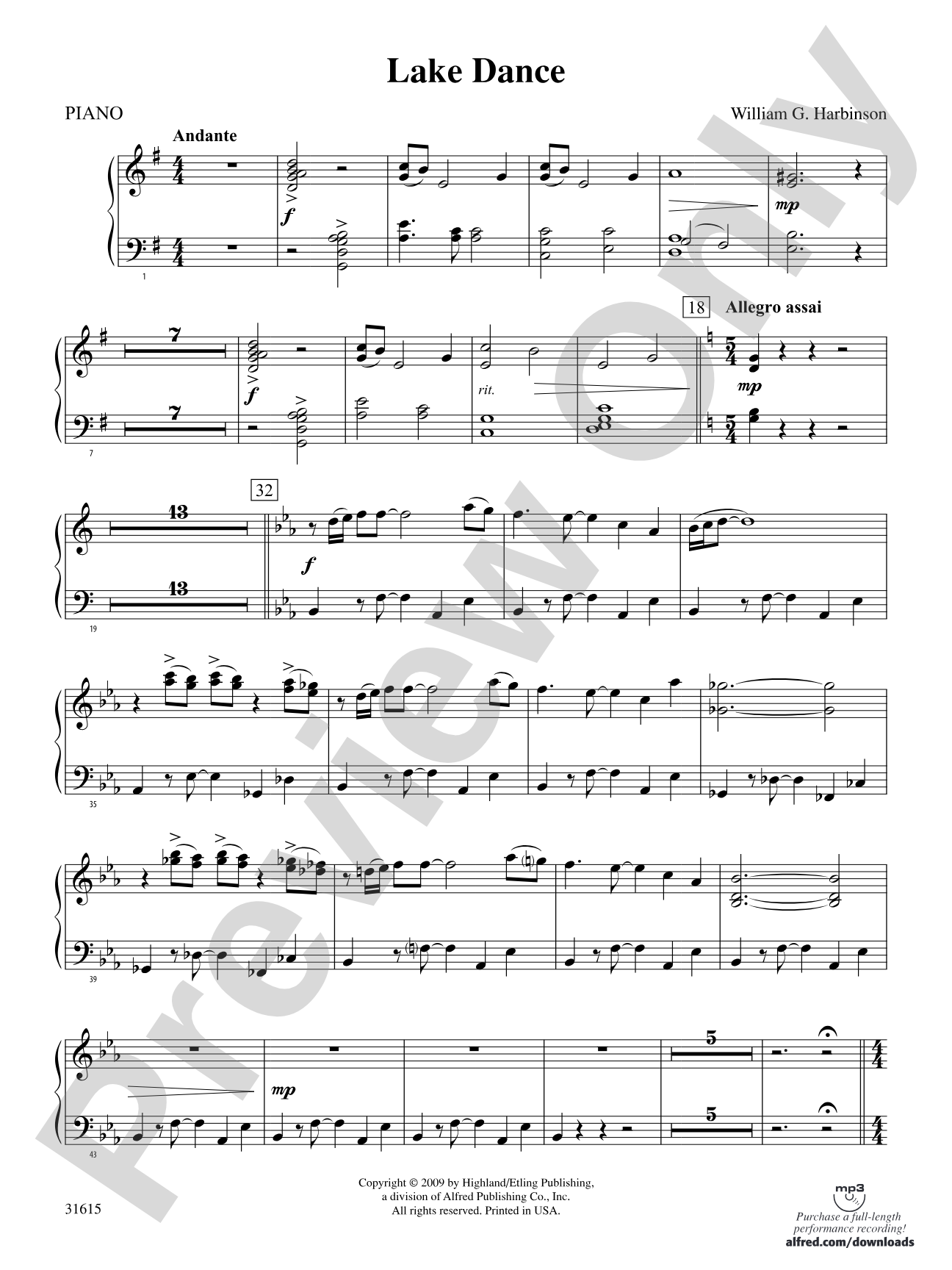 Lake Dance: Piano Accompaniment