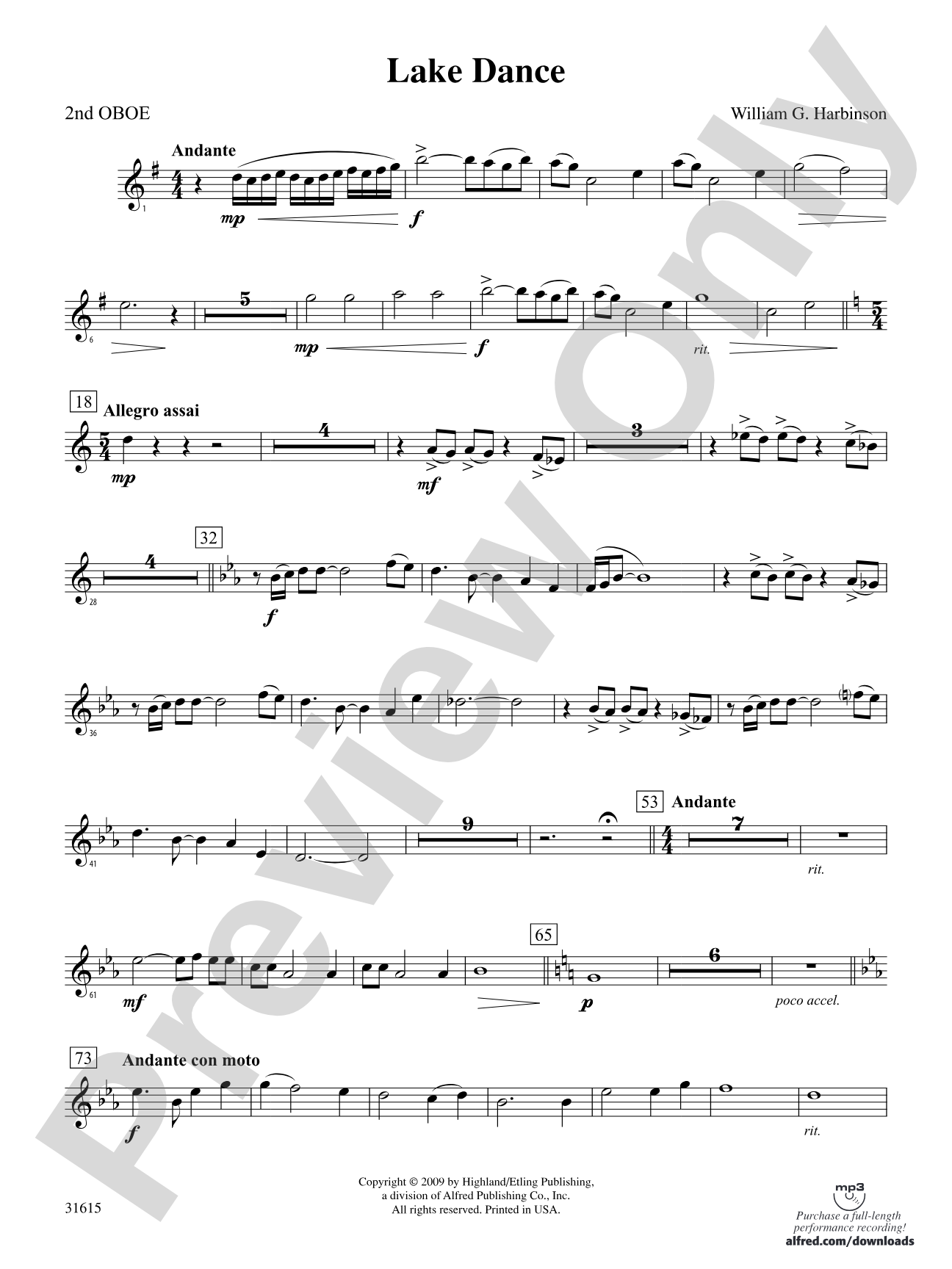 Lake Dance: 2nd Oboe