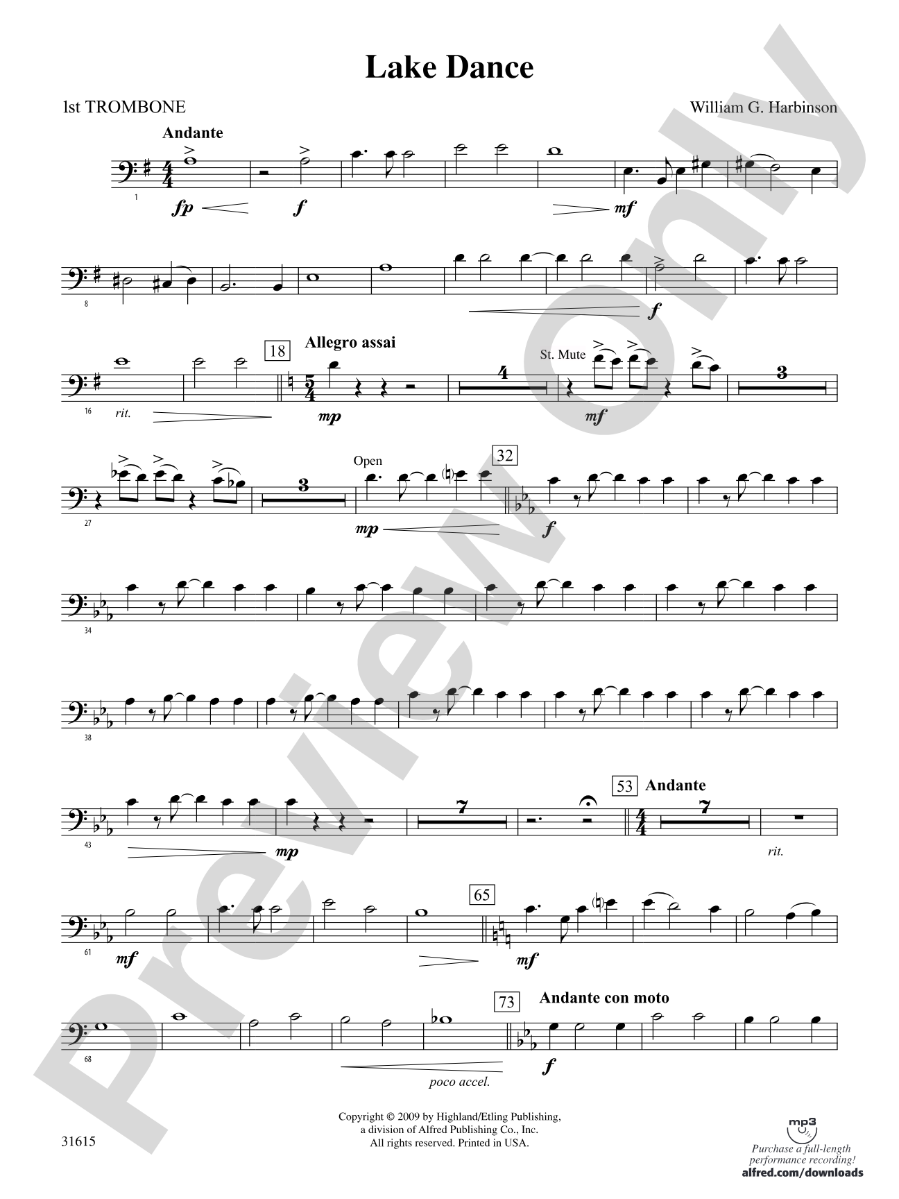 Lake Dance: 1st Trombone