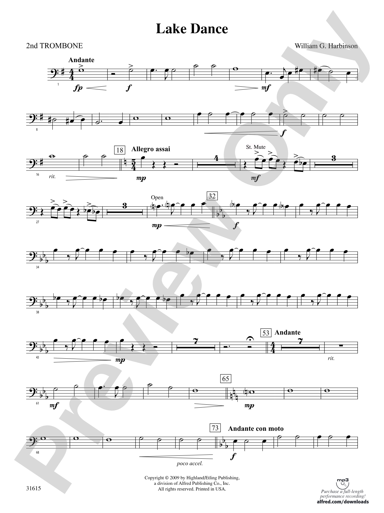Lake Dance: 2nd Trombone