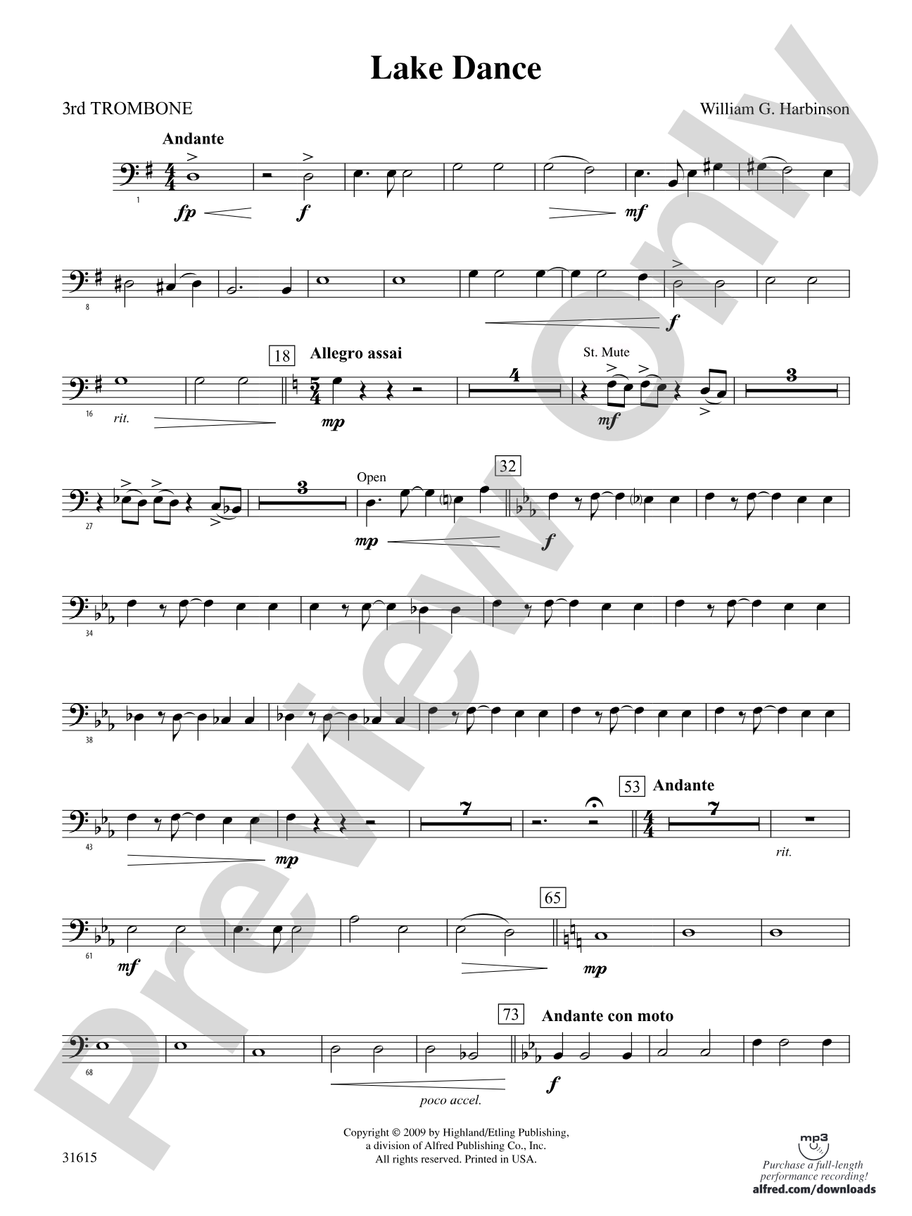 Lake Dance: 3rd Trombone