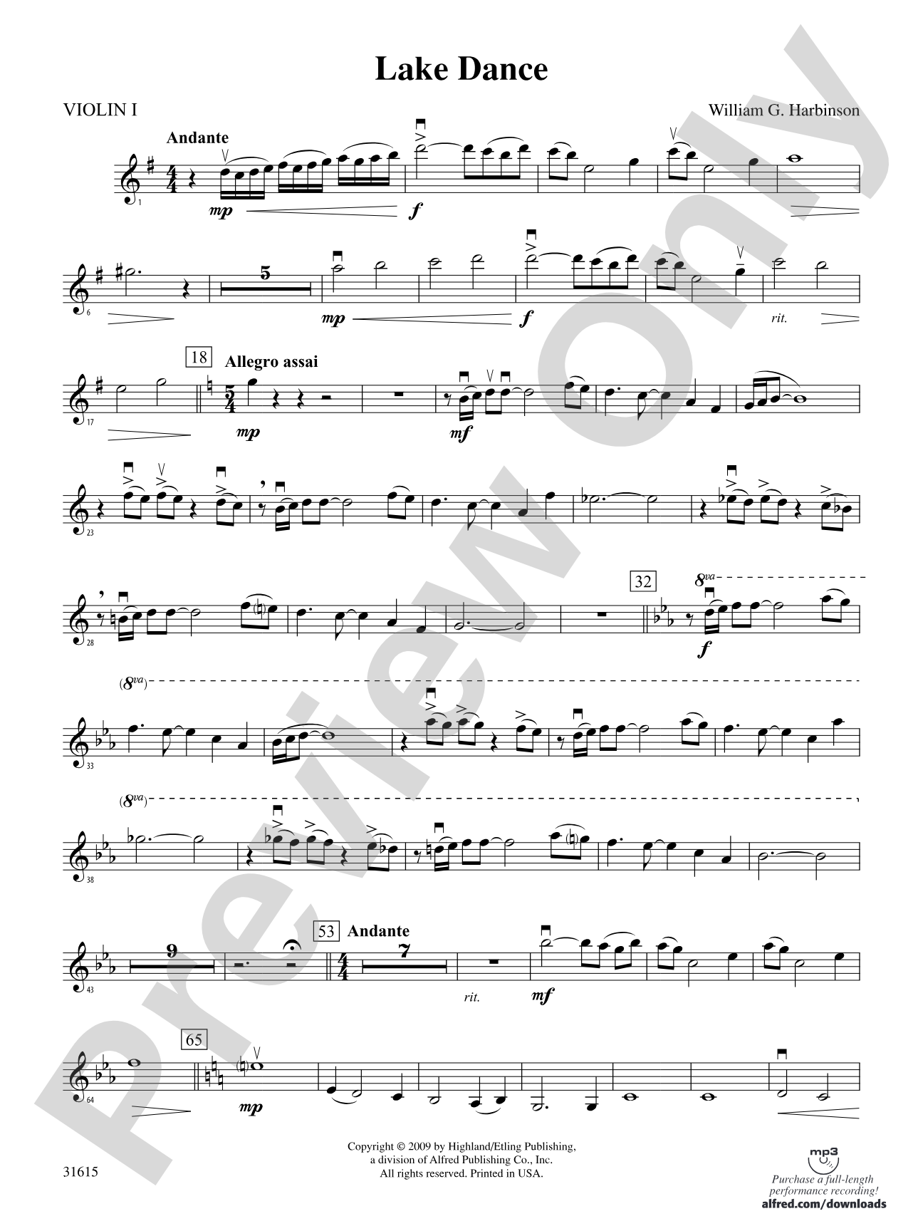 Lake Dance: 1st Violin