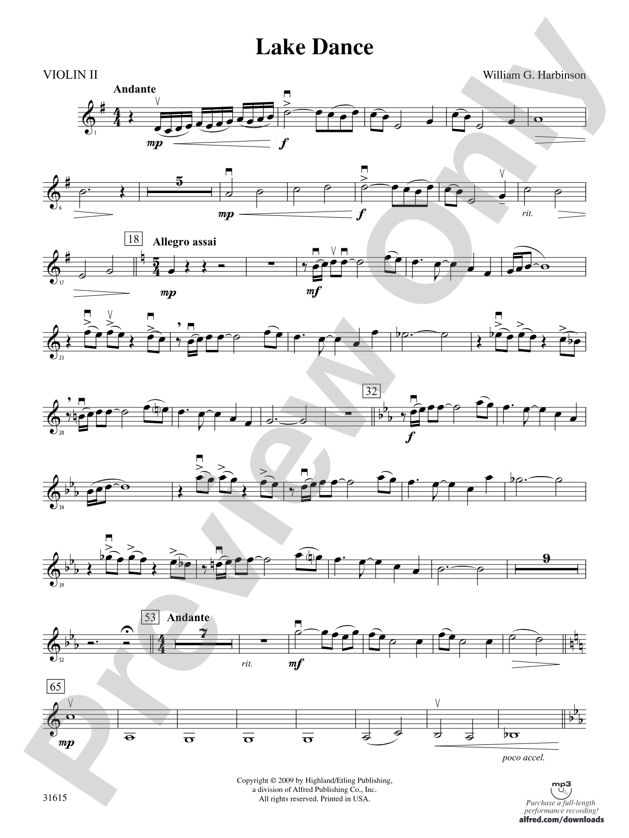 Lake Dance: 2nd Violin