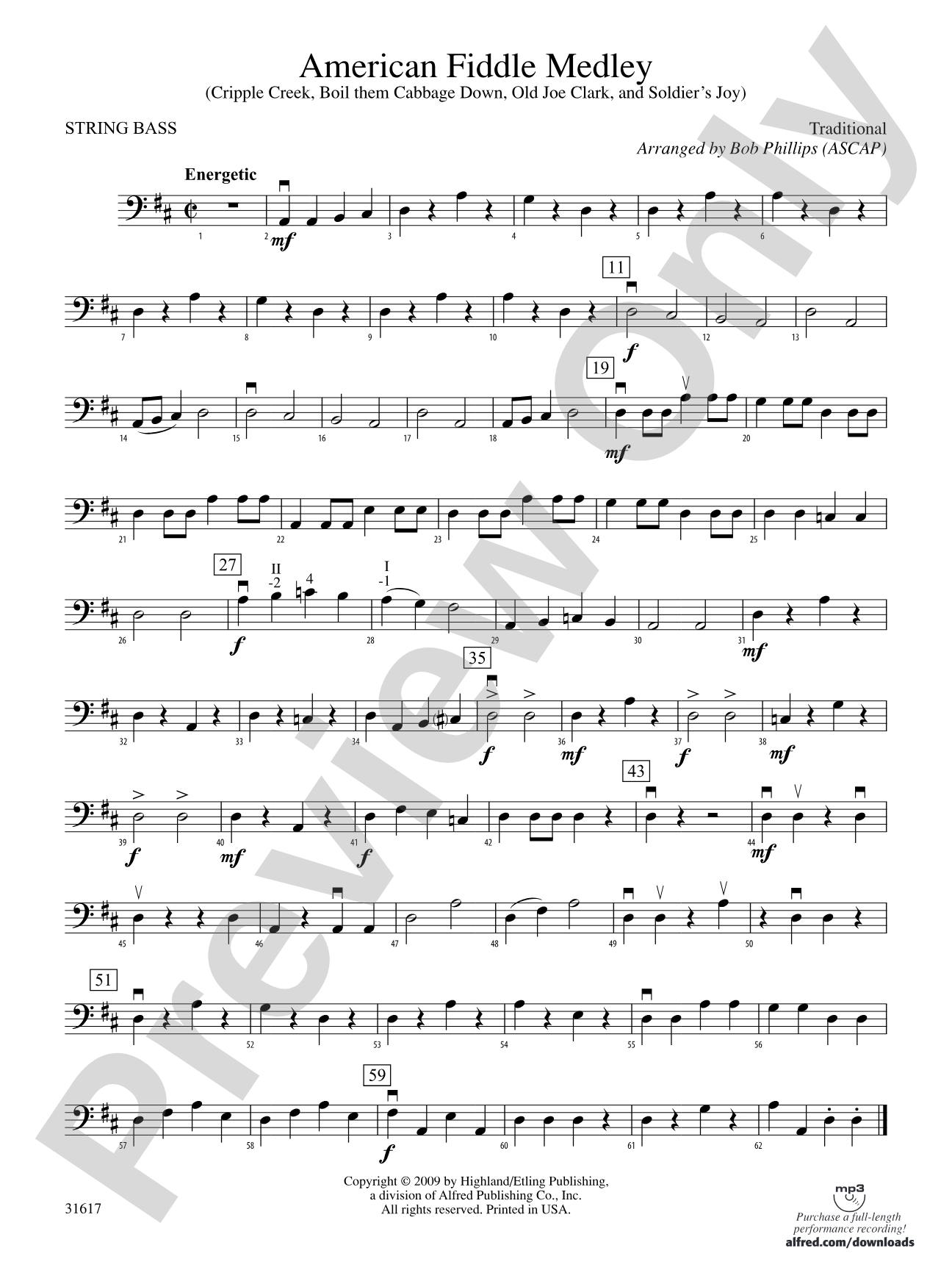 American Fiddle Medley: String Bass