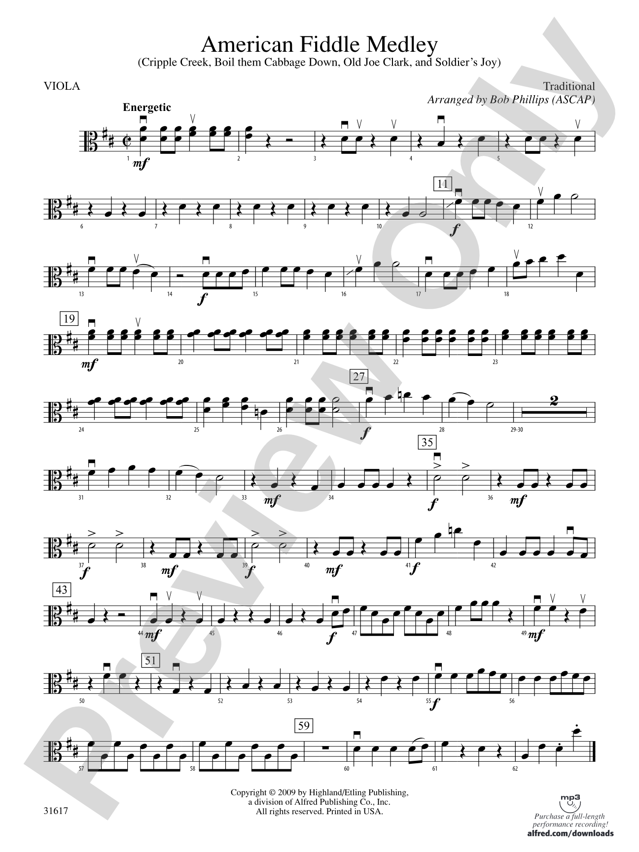 American Fiddle Medley: Viola