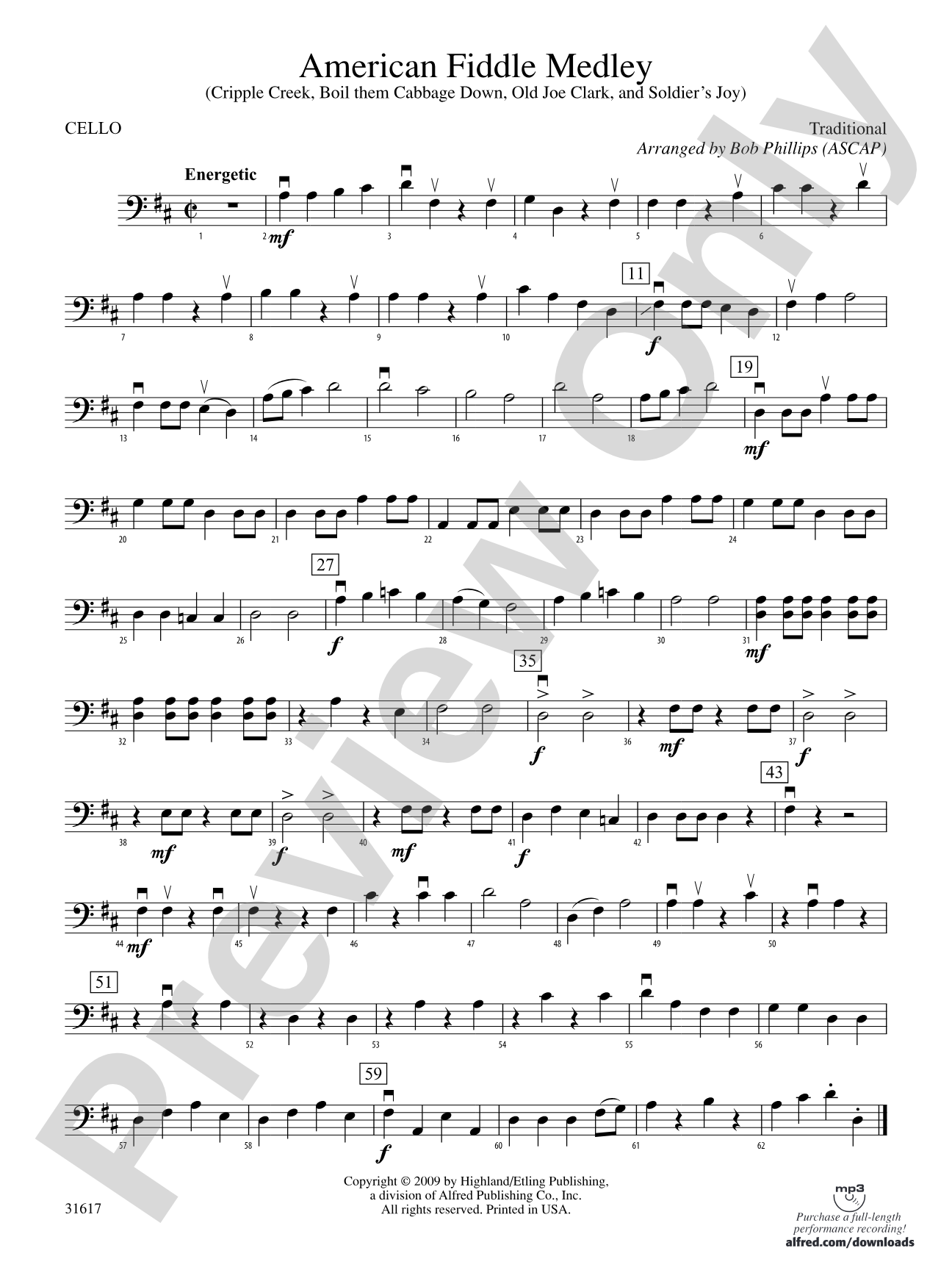 American Fiddle Medley: Cello