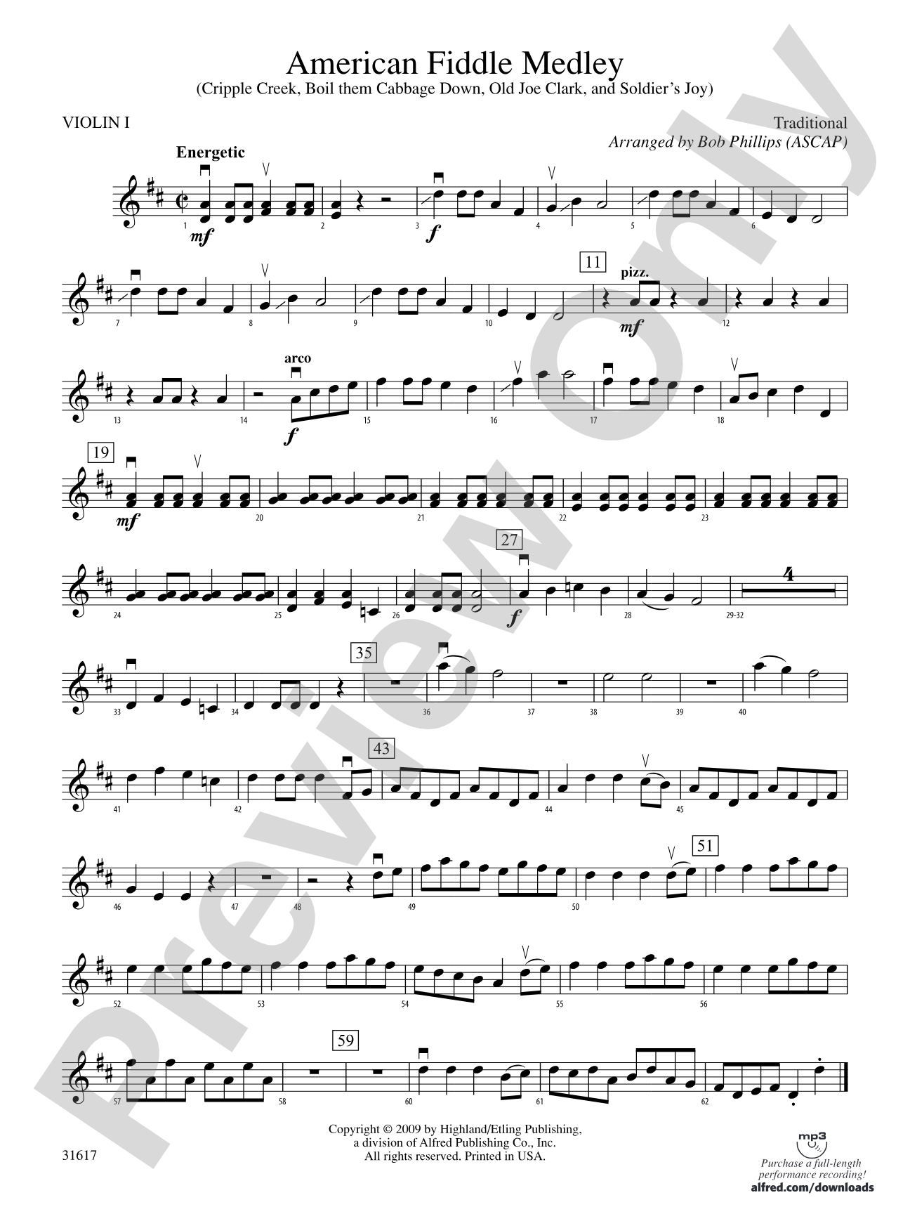 American Fiddle Medley: 1st Violin