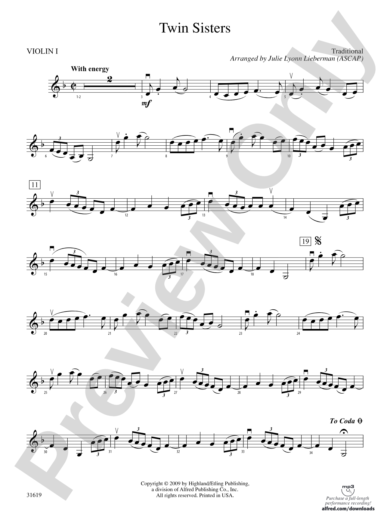 Twin Sisters: 1st Violin
