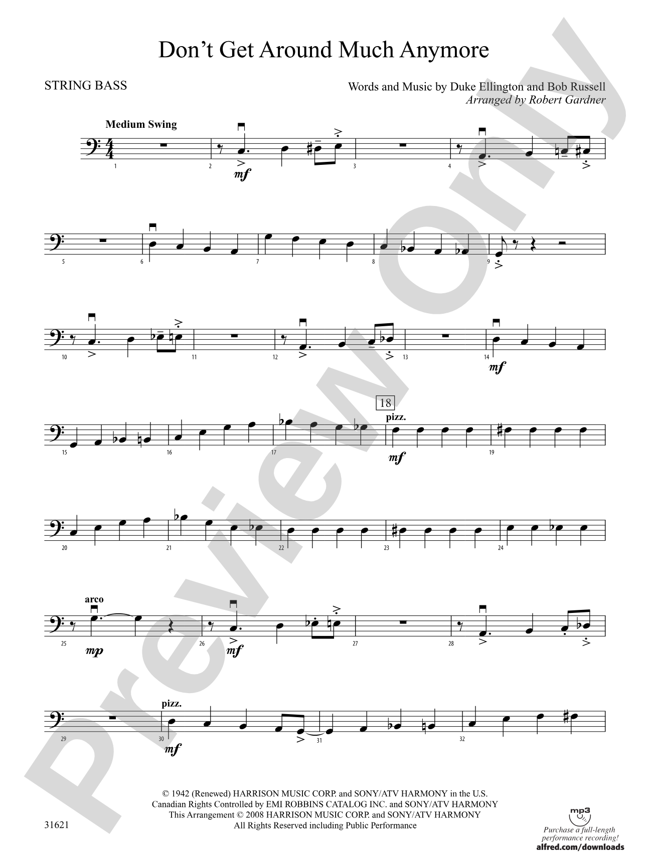 Don't Get Around Much Anymore: String Bass