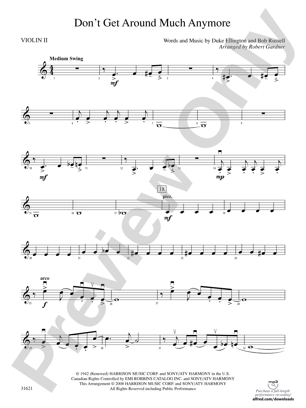 Don't Get Around Much Anymore: 2nd Violin