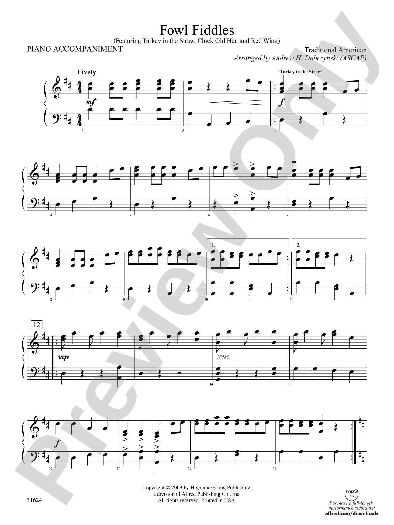 Fowl Fiddles: Piano Accompaniment