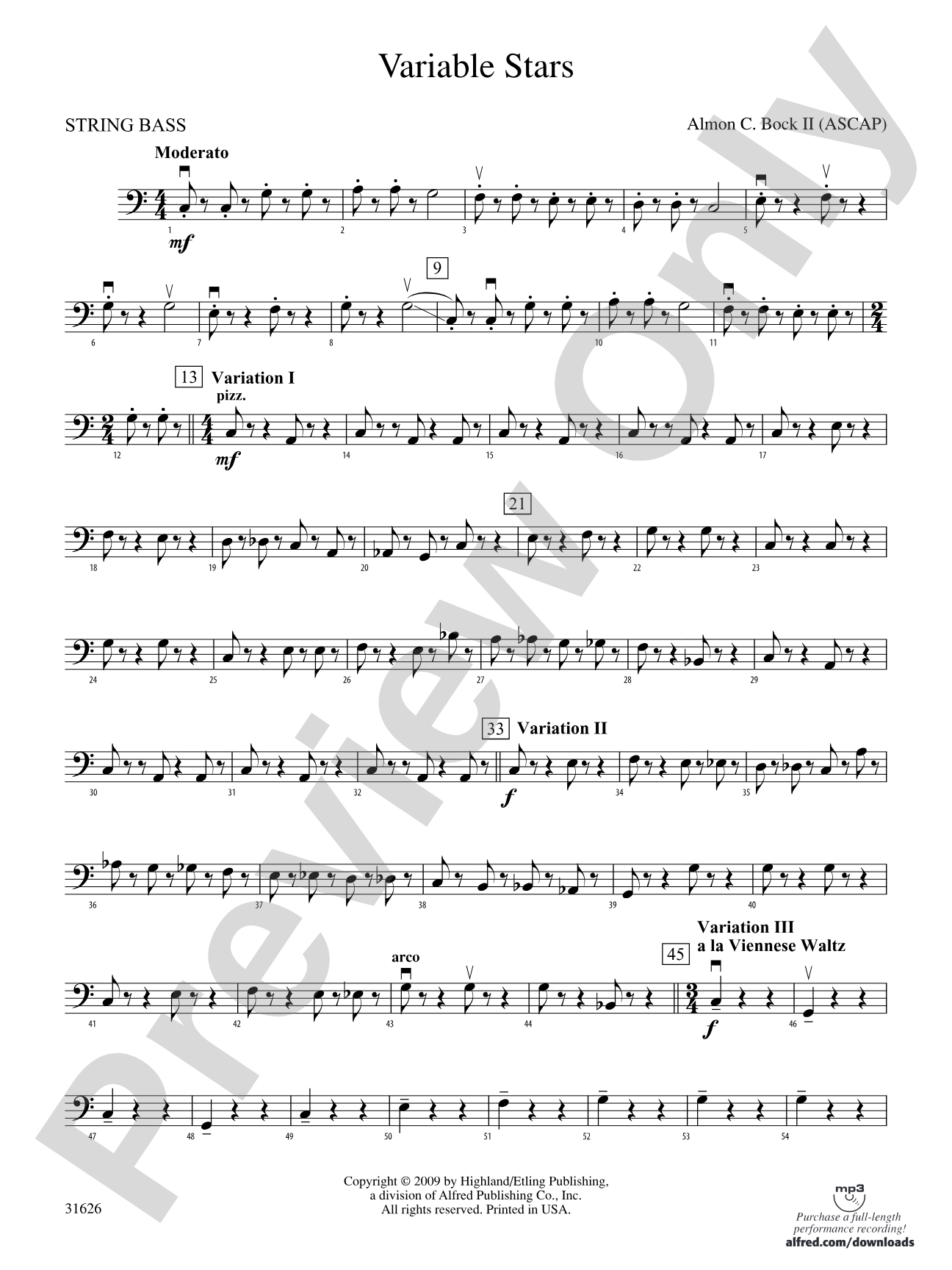 Variable Stars: String Bass