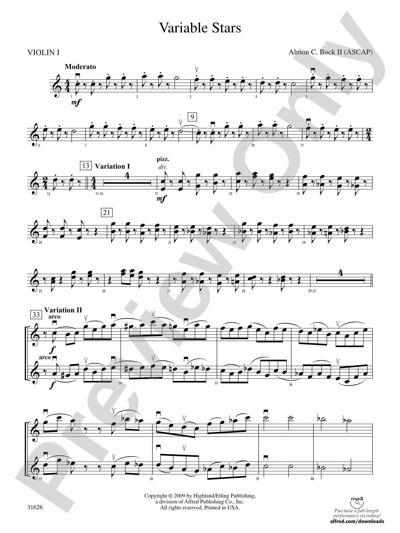 Variable Stars: 1st Violin